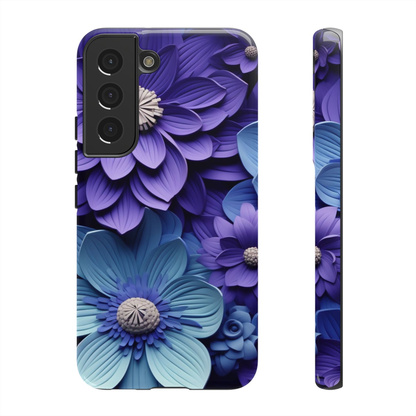 Royal Blue Floral Phone Case – Elegant & Luxurious Design