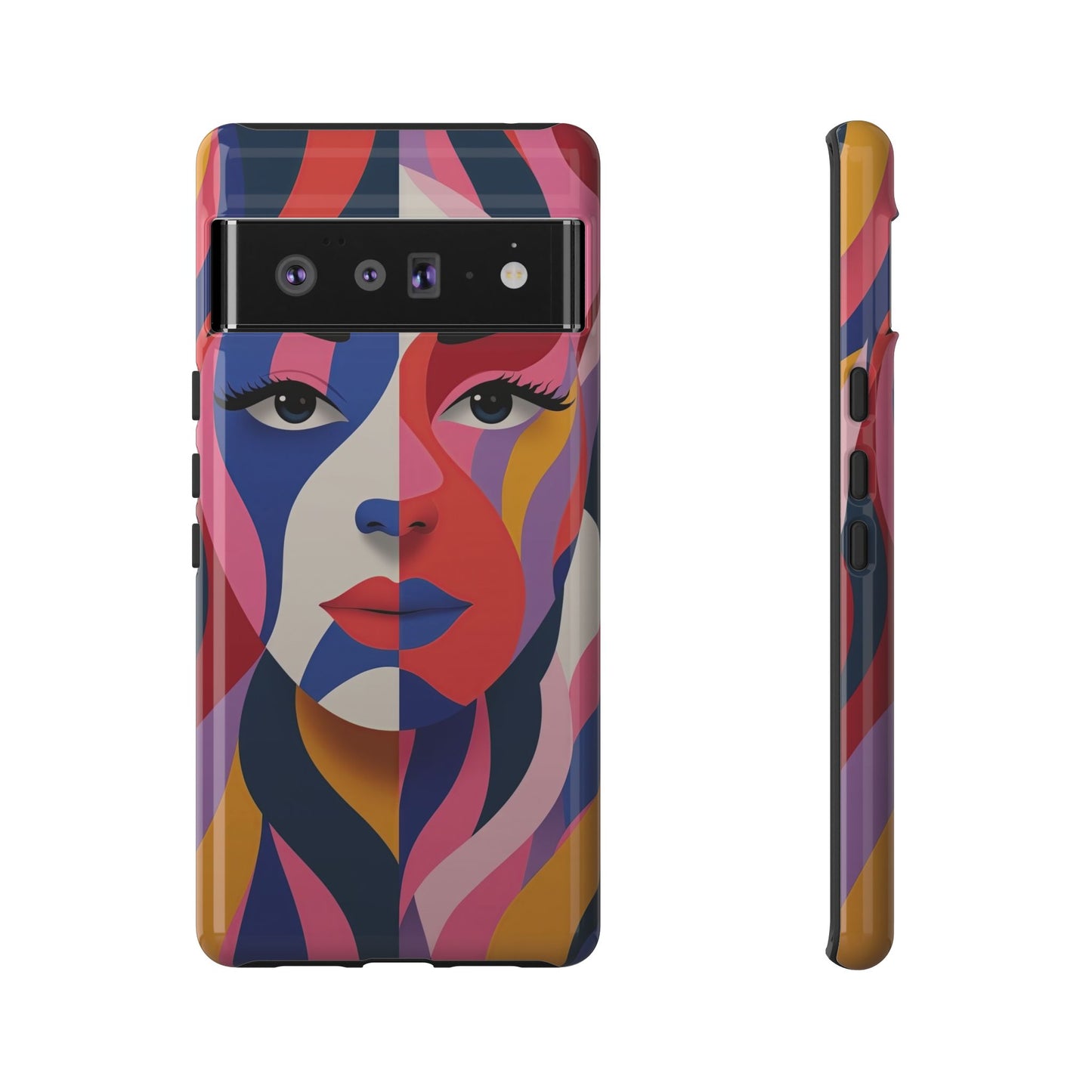 Abstract Portrait Phone Case - Vibrant Colors for iPhone, Google Pixel, and Samsung
