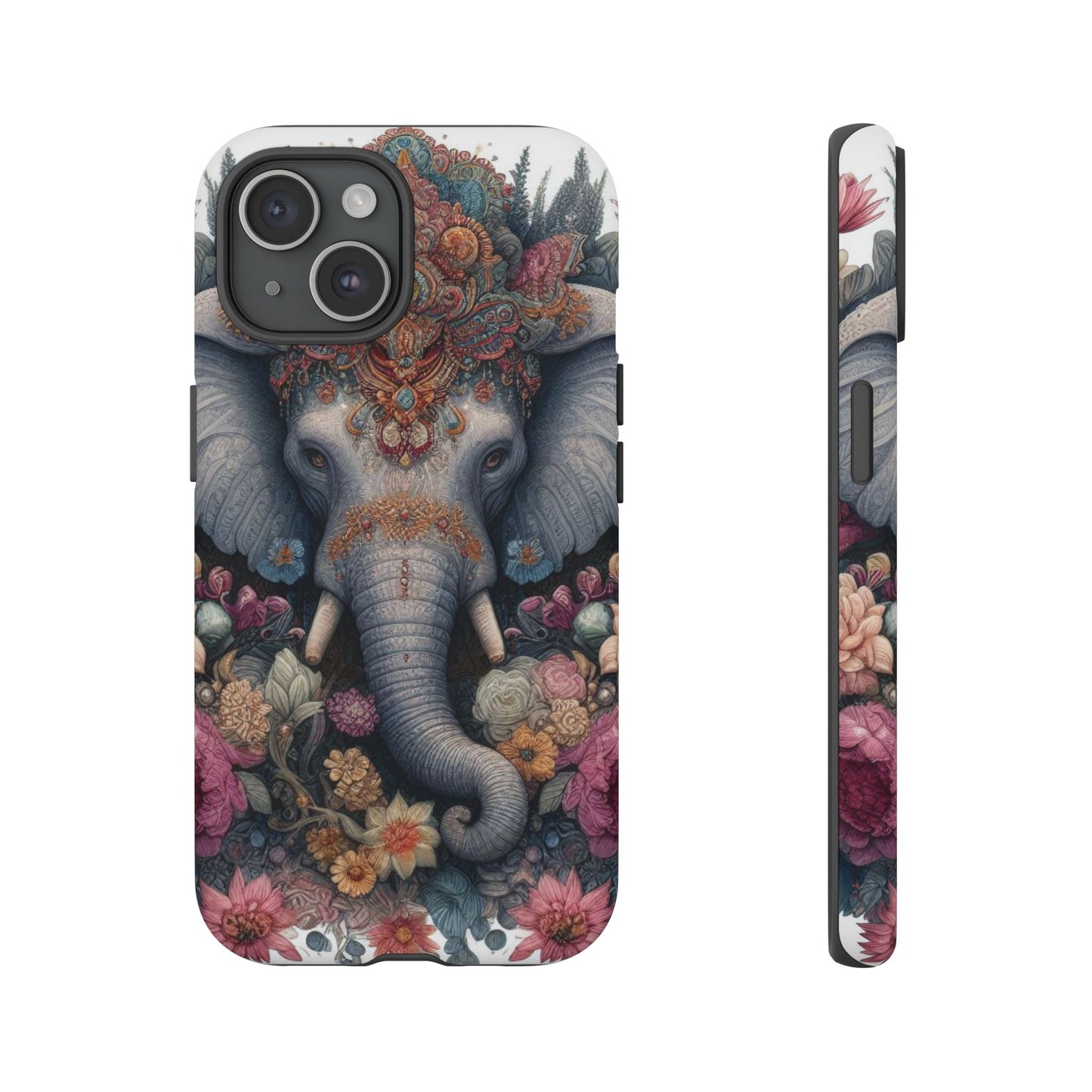 Regal Ornate Elephant Mobile Cover – Majestic Bohemian Art