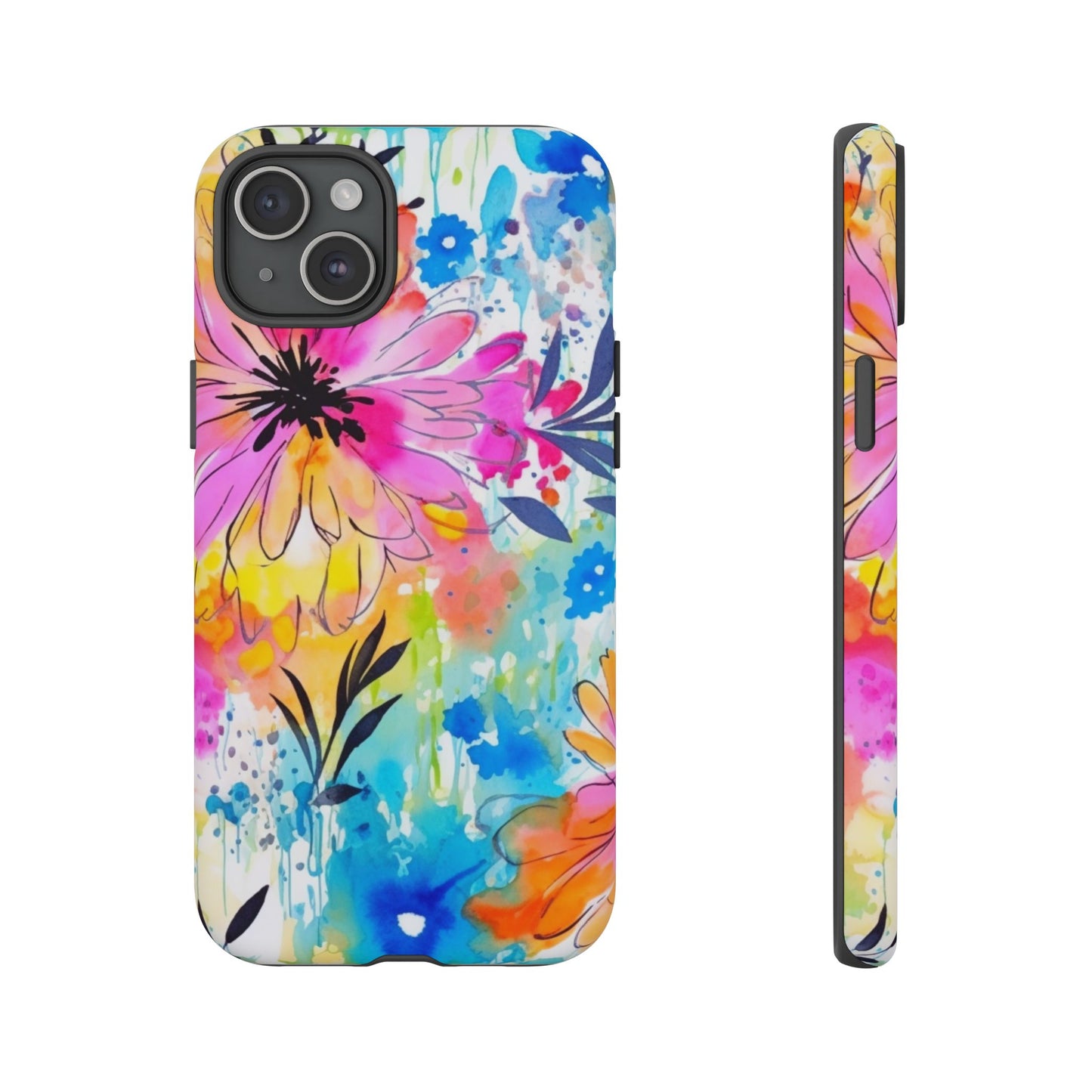 Abstract Watercolor Bloom Phone Case – Expressive & Vibrant