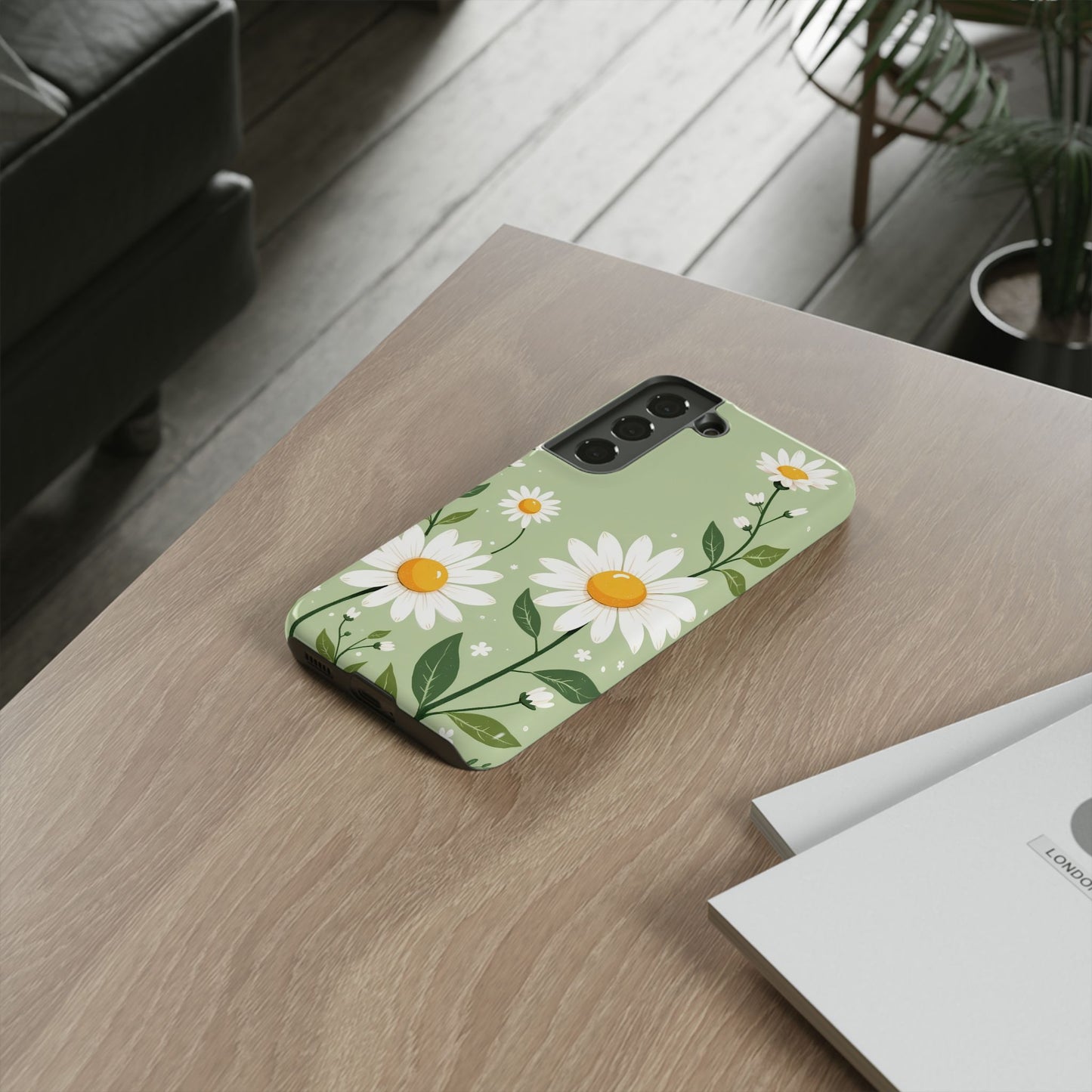 Green Floral Case, Daisy Pattern Design, Iphone Case Design, Perfect Gift For Her