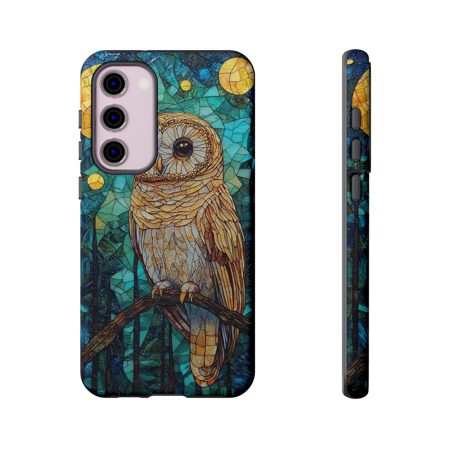 Nocturnal Wisdom – Stained Glass Owl Phone Case for iPhone, Samsung & Pixel