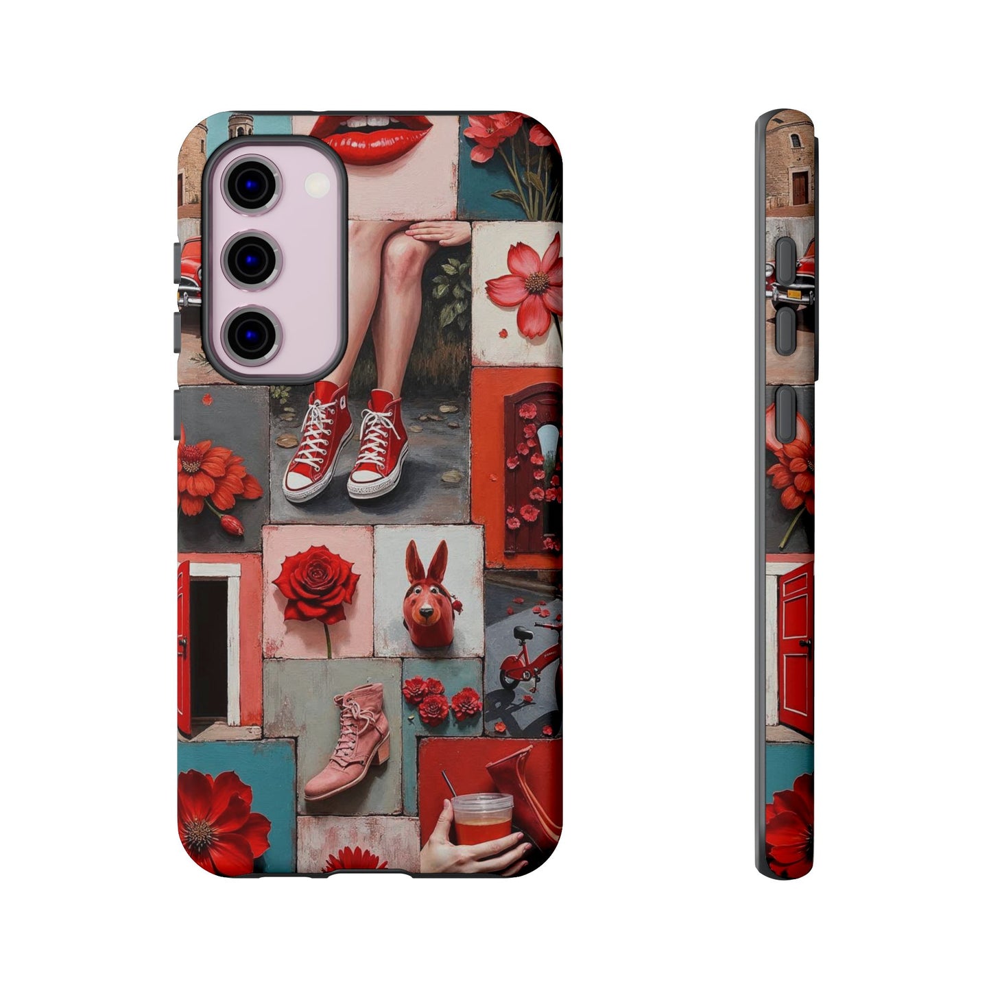 Red Sneakers & Roses Collage Phone Case