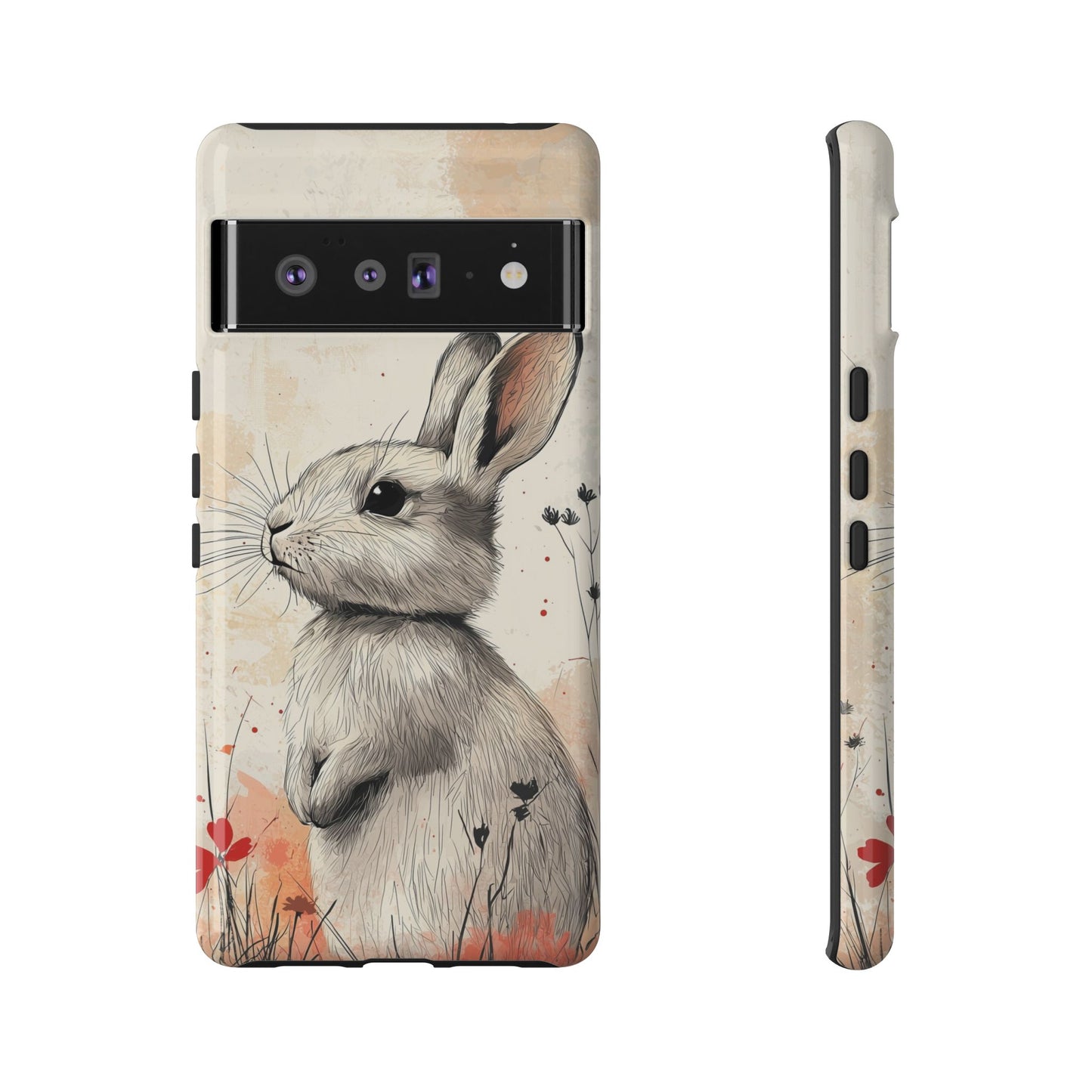 Curious Meadow: Gentle Rabbit Phone Case for iPhone, Samsung & Pixel