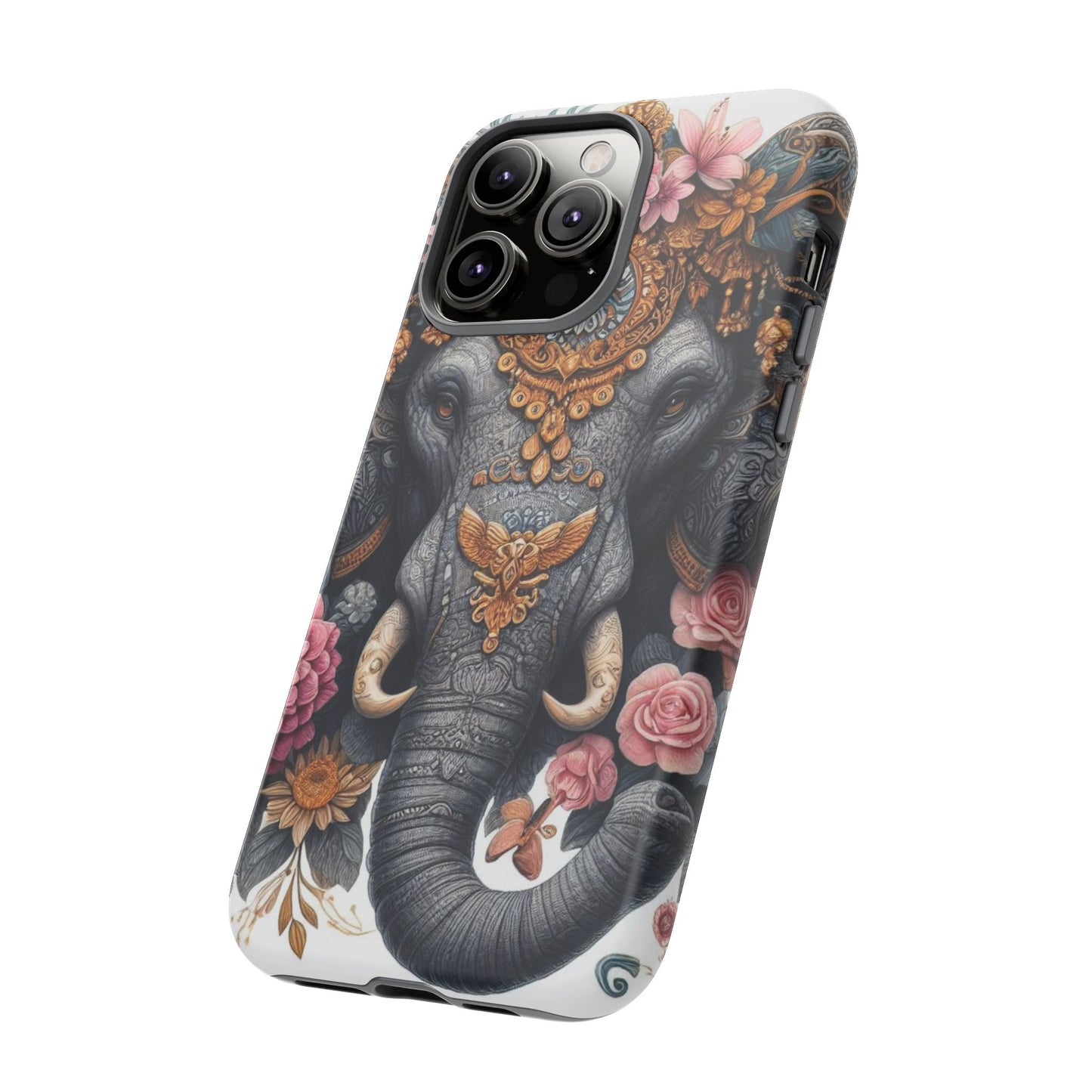 Golden Royal Elephant Mobile Cover – Luxurious Ornate Art