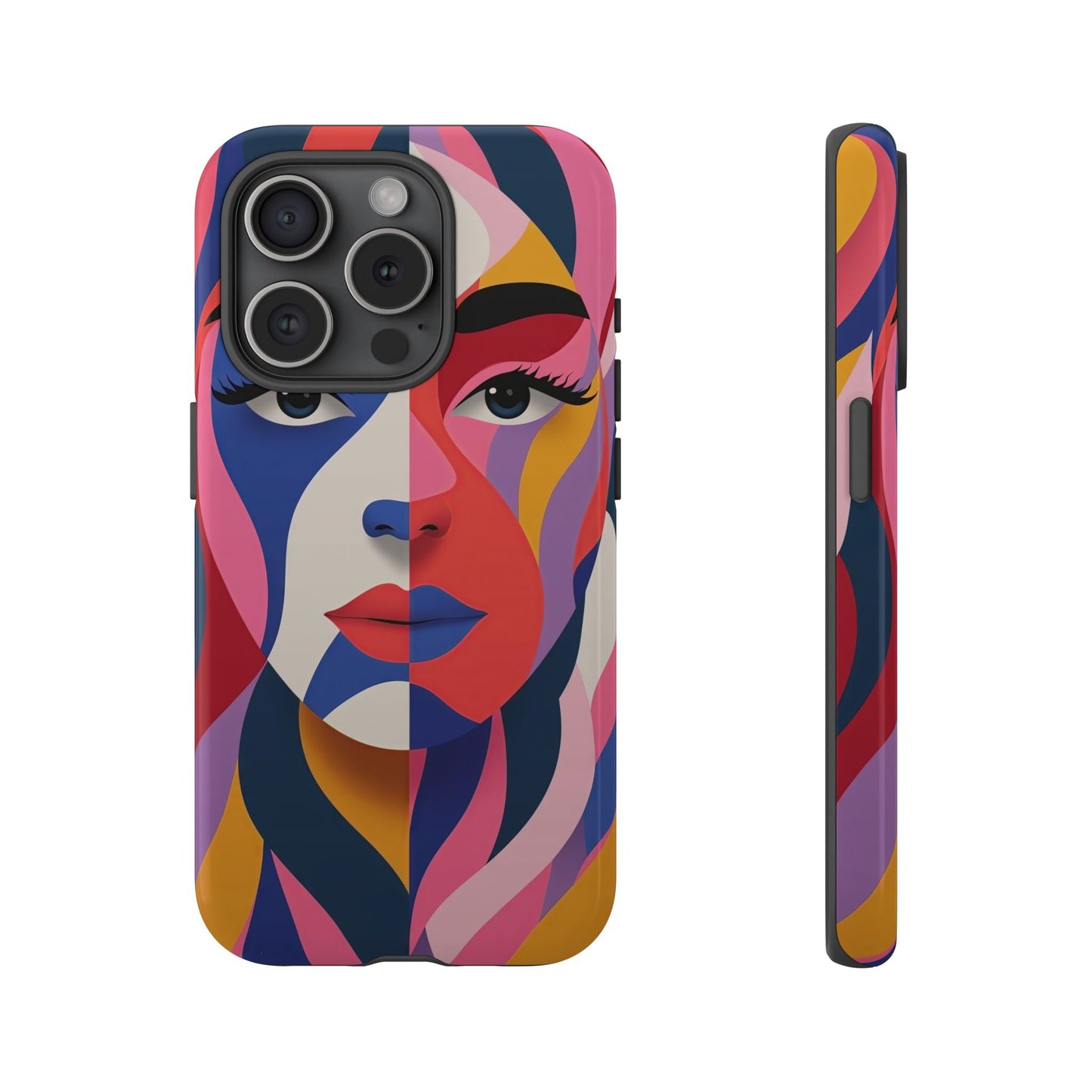 Abstract Portrait Phone Case - Vibrant Colors for iPhone, Google Pixel, and Samsung