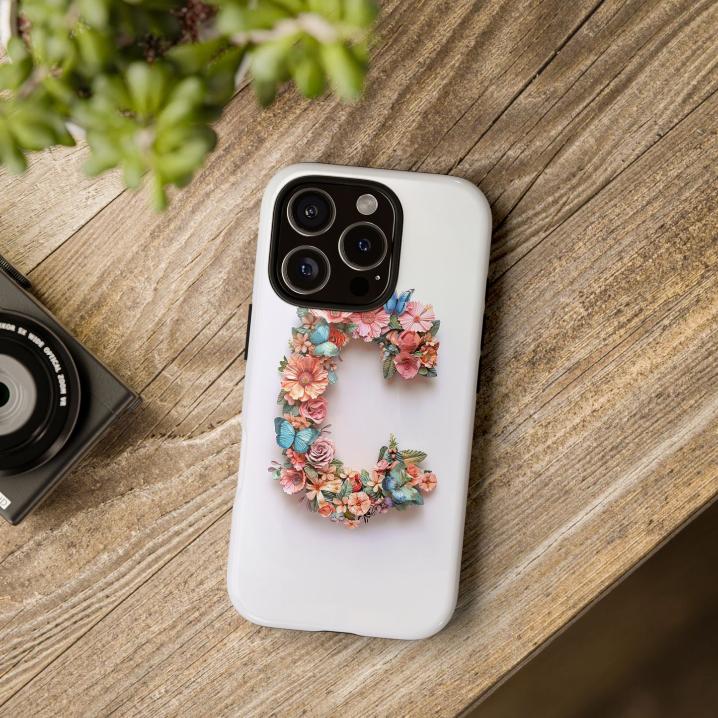 Floral Letter C Phone Case β Personalized Aesthetic Cover for iPhone, Samsung & Google Pixel