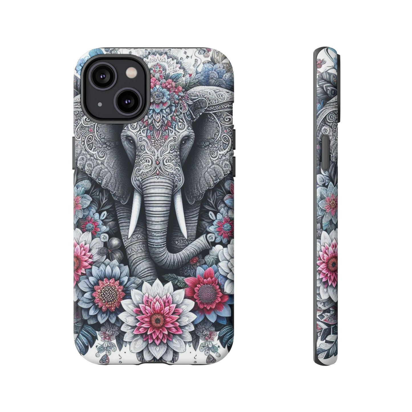 Regal Mandala Elephant Mobile Cover – Ornate Floral Art