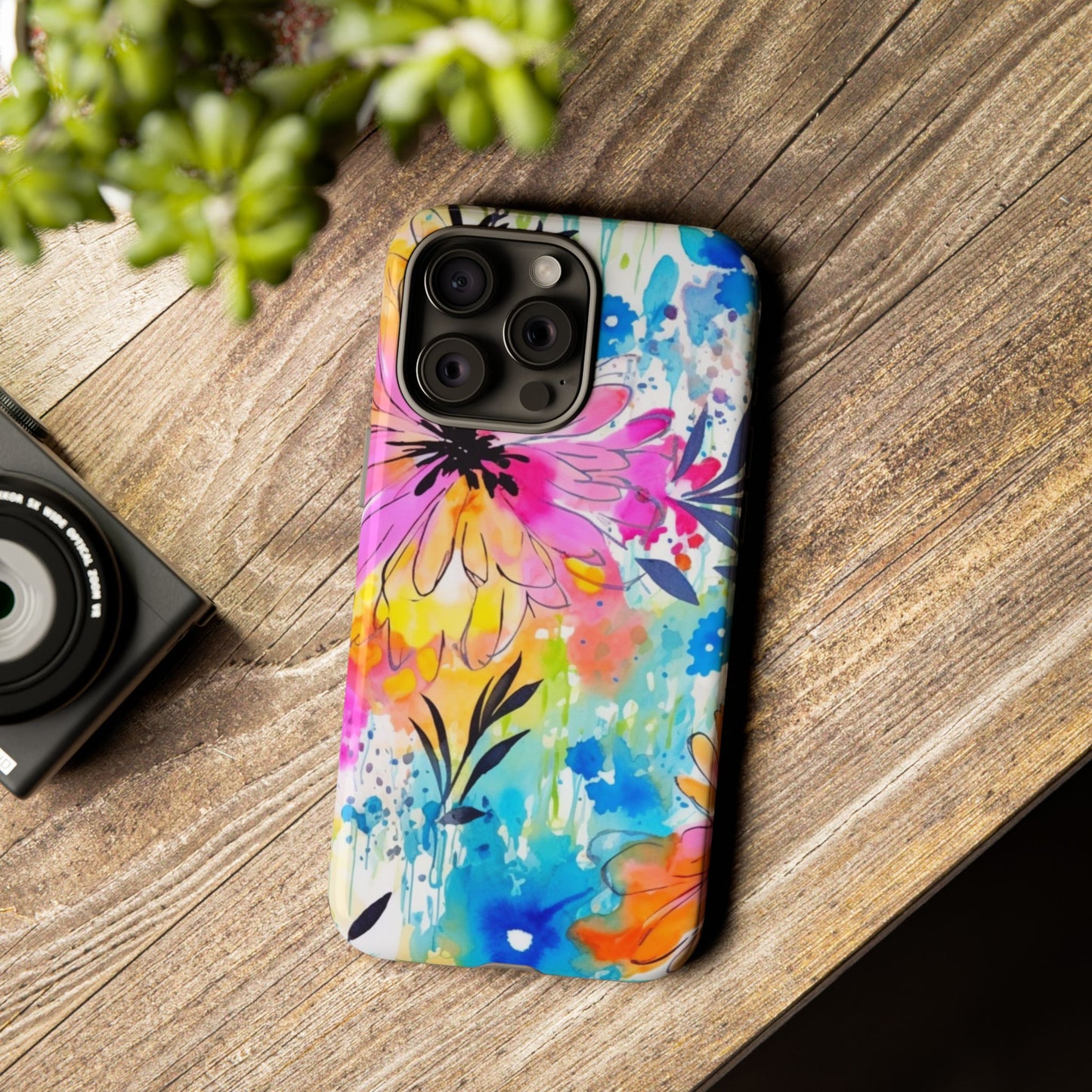 Abstract Watercolor Bloom Phone Case – Expressive & Vibrant