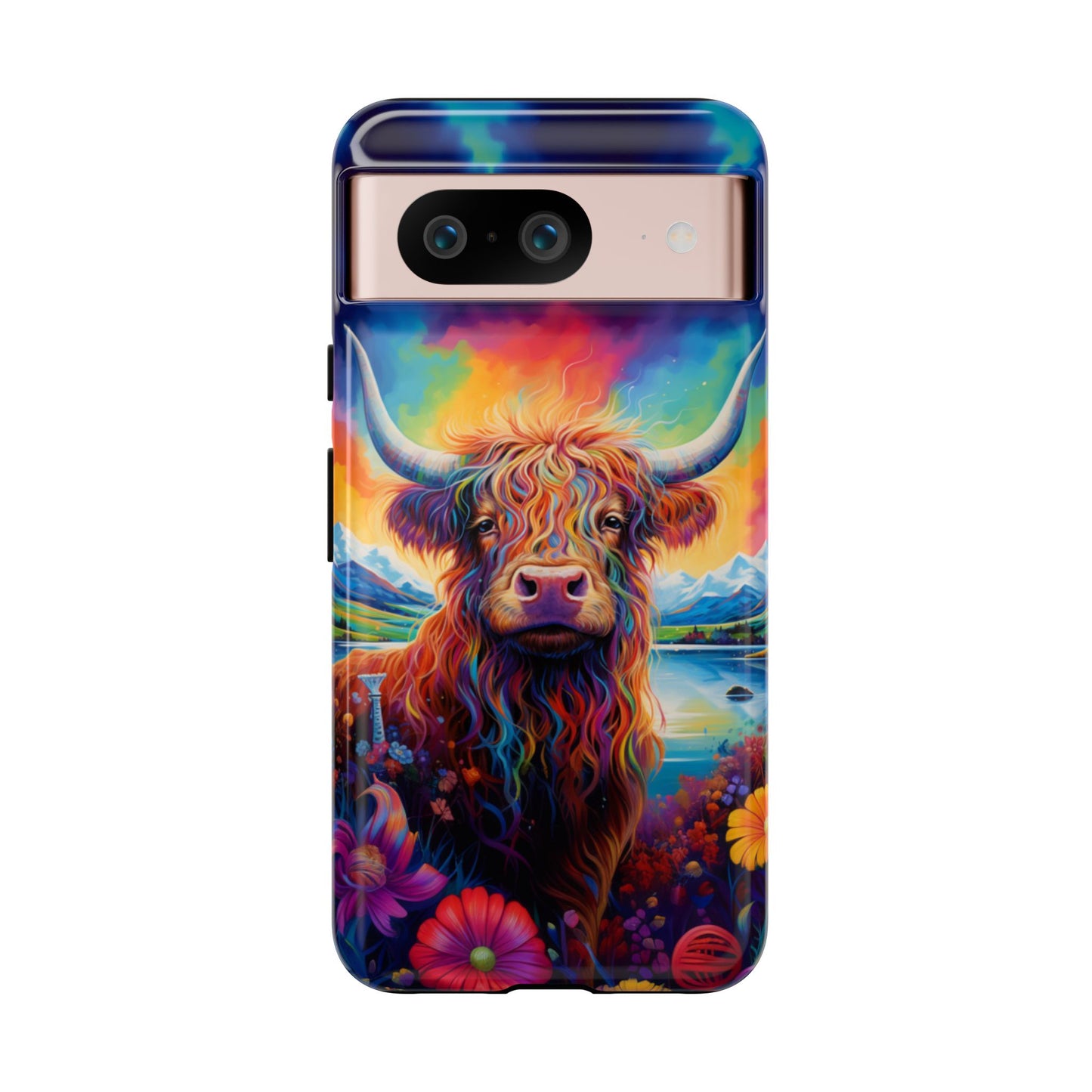 Grafitti Heifer Print Phone Case - iPhone, Samsung & Google Pixel Cover - Artistic Cow Phone Case, Animal Lover Gift