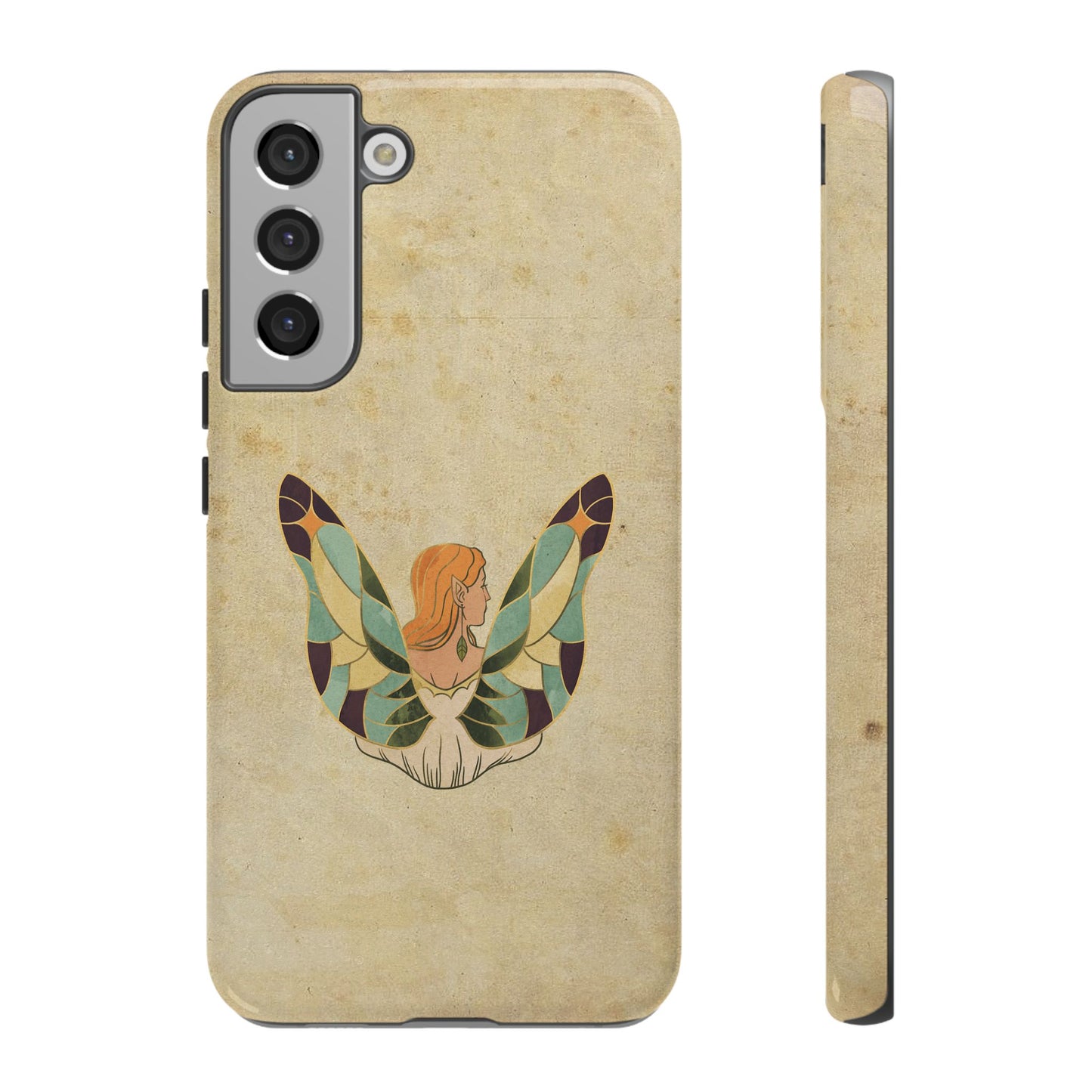 Minimal Vintage Butterfly Woman Phone Case – Aesthetic Retro Art for iPhone, Samsung & Google Pixel