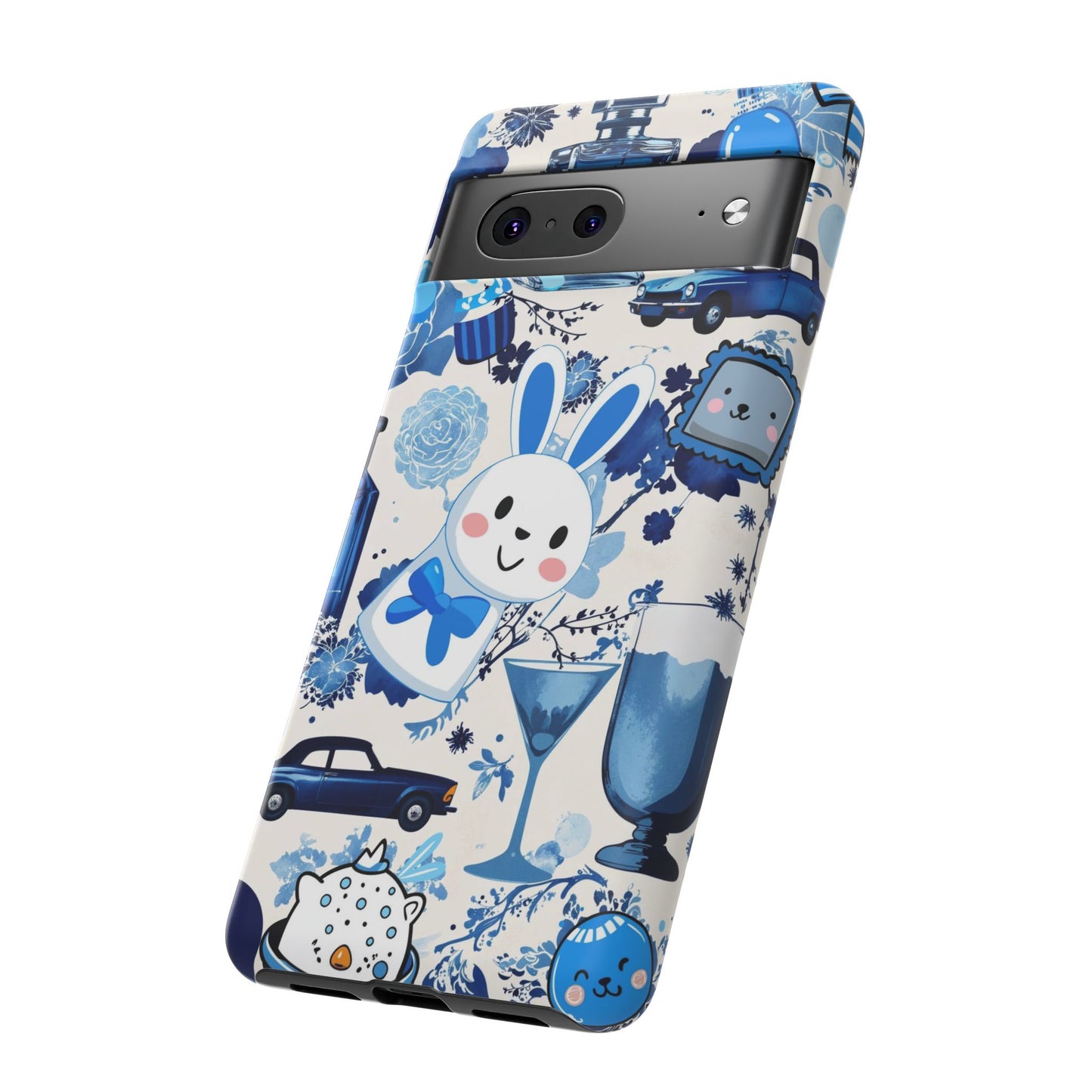 Blue Bunny & Car Themed Phone Case