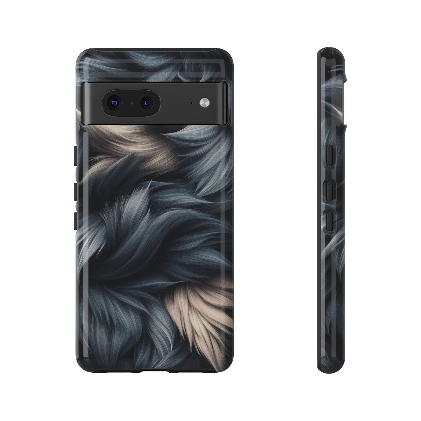 Midnight Wolf β Deep Silver & Purple Fur Phone Case for iPhone, Pixel & Samsung