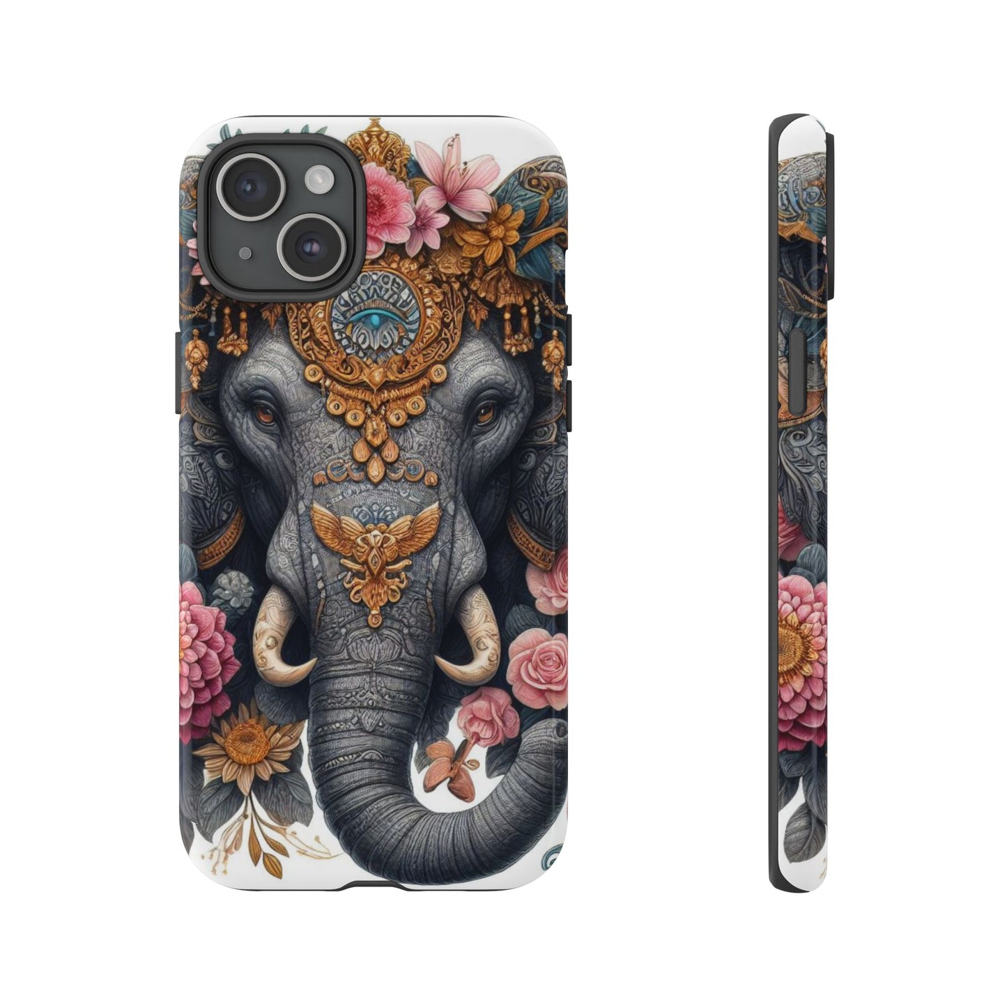 Golden Royal Elephant Mobile Cover – Luxurious Ornate Art