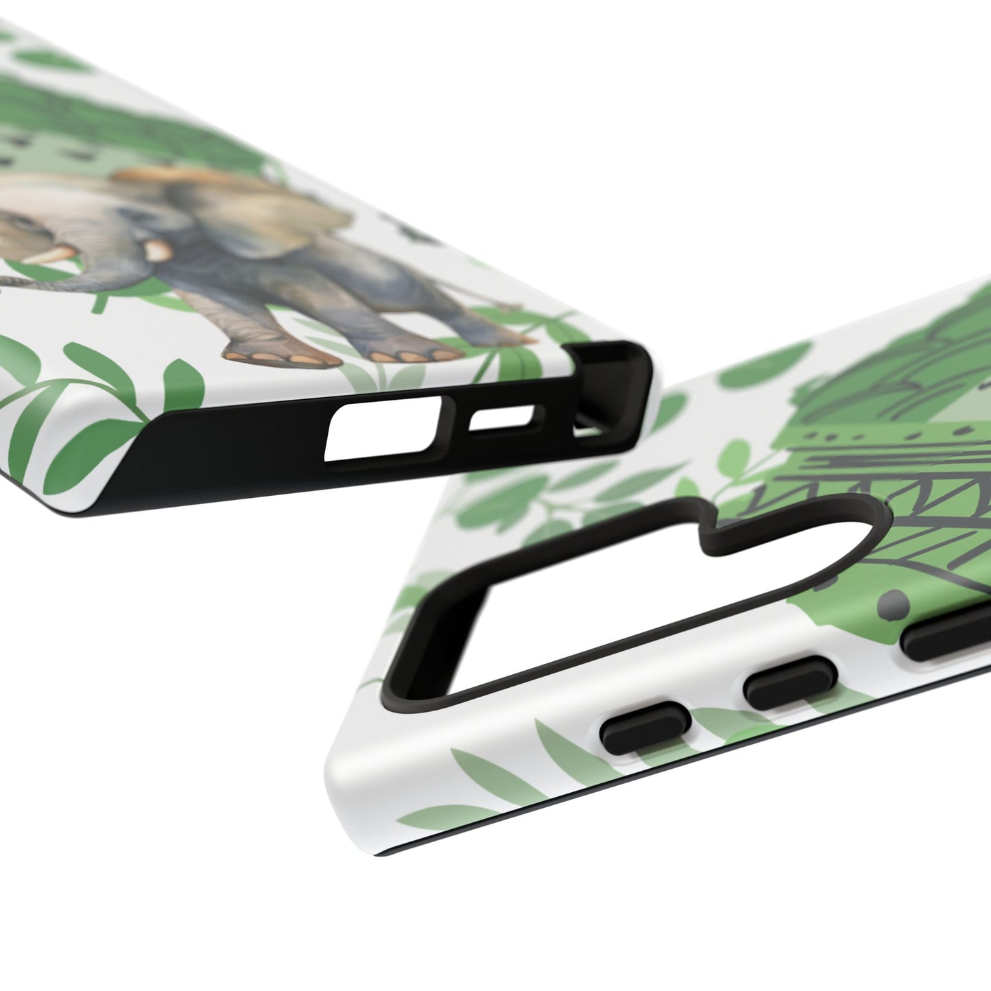 Playful Baby Elephant Mobile Cover – Tropical Boho Art