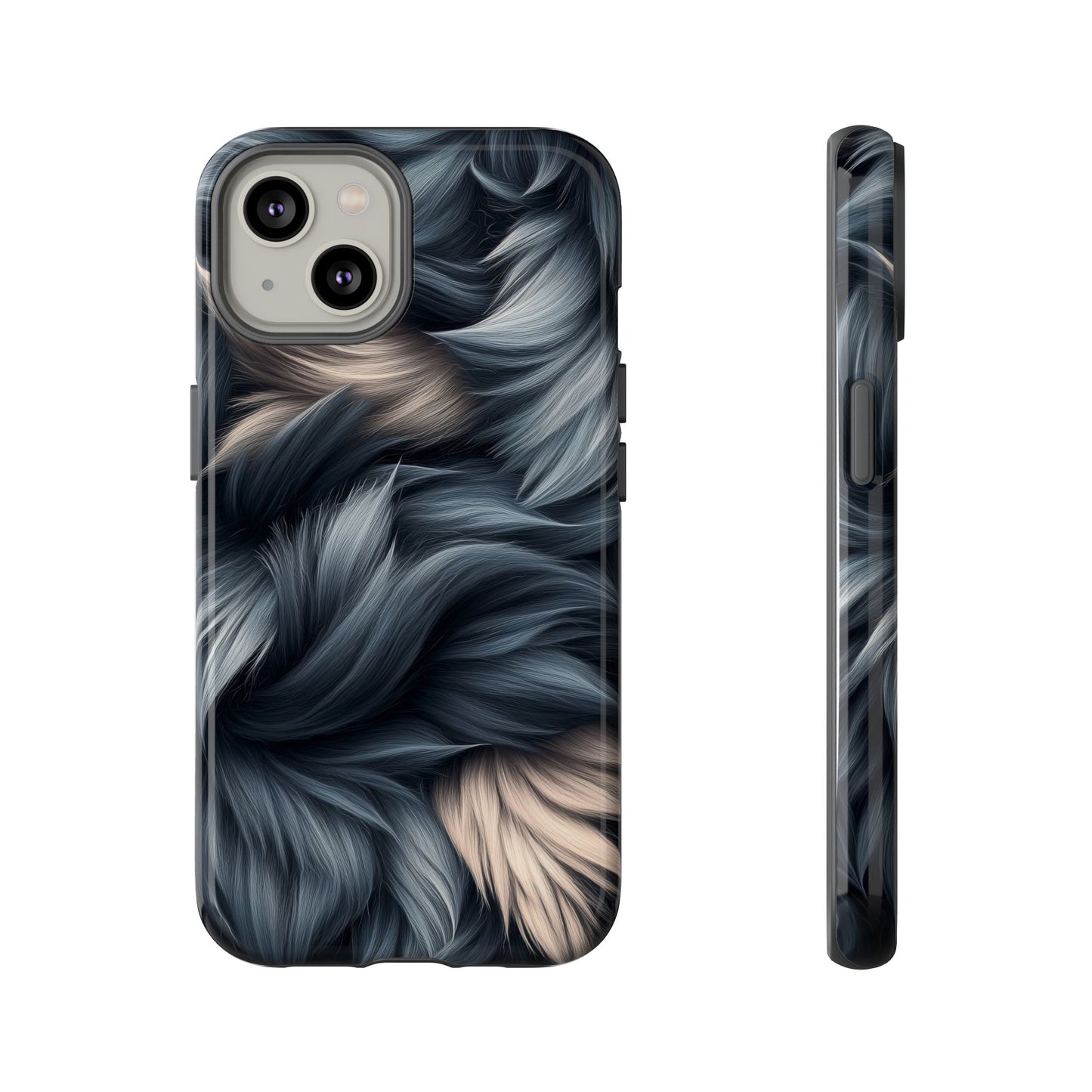Midnight Wolf β Deep Silver & Purple Fur Phone Case for iPhone, Pixel & Samsung