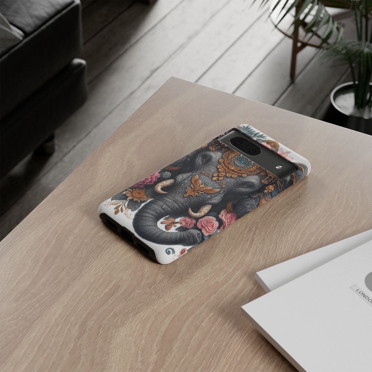 Golden Royal Elephant Mobile Cover – Luxurious Ornate Art
