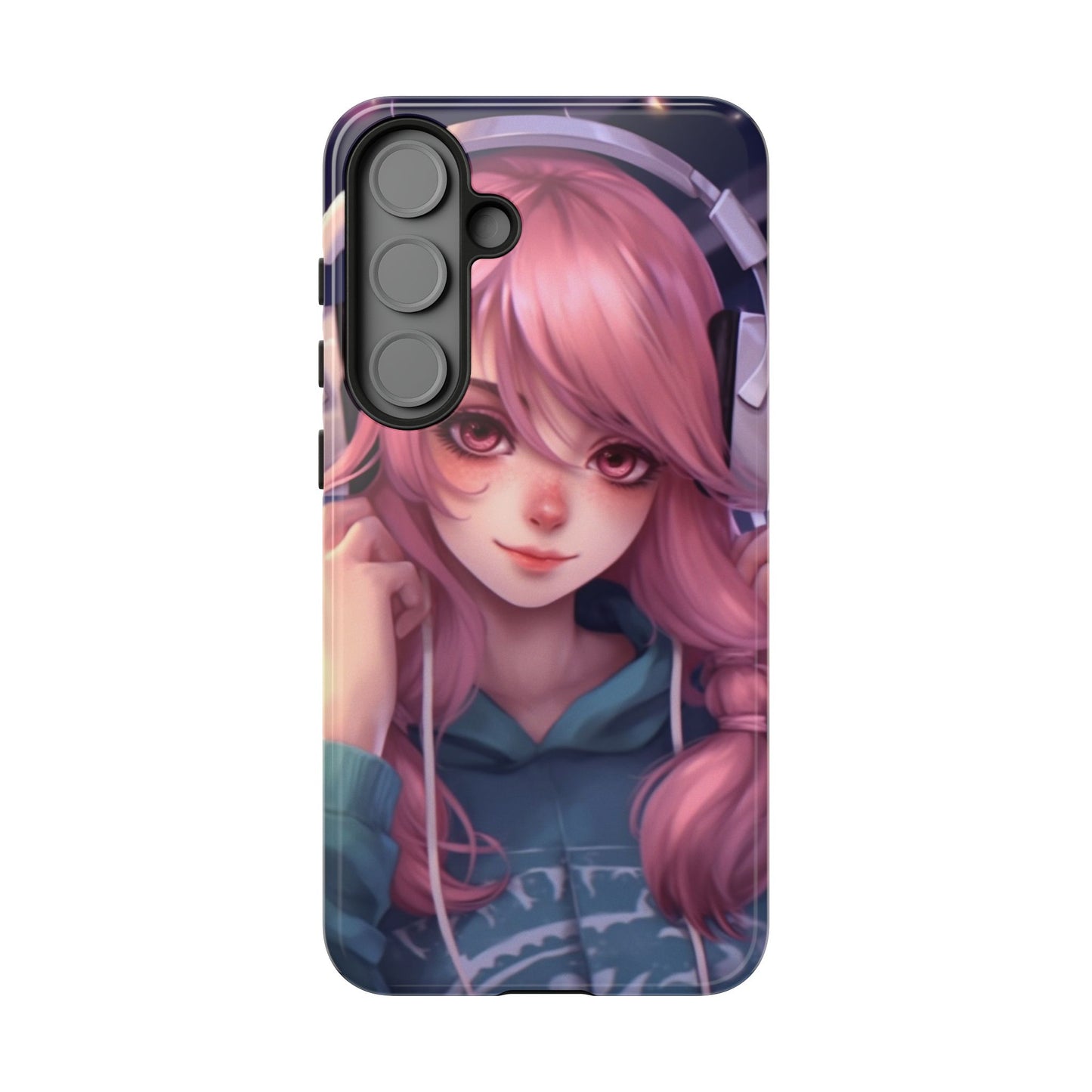 Anime Music Girl Phone Case - Cute Aesthetic Cover for iPhone, Samsung & Google Pixel, Girly Phone Case, Kawaii Lover Gift
