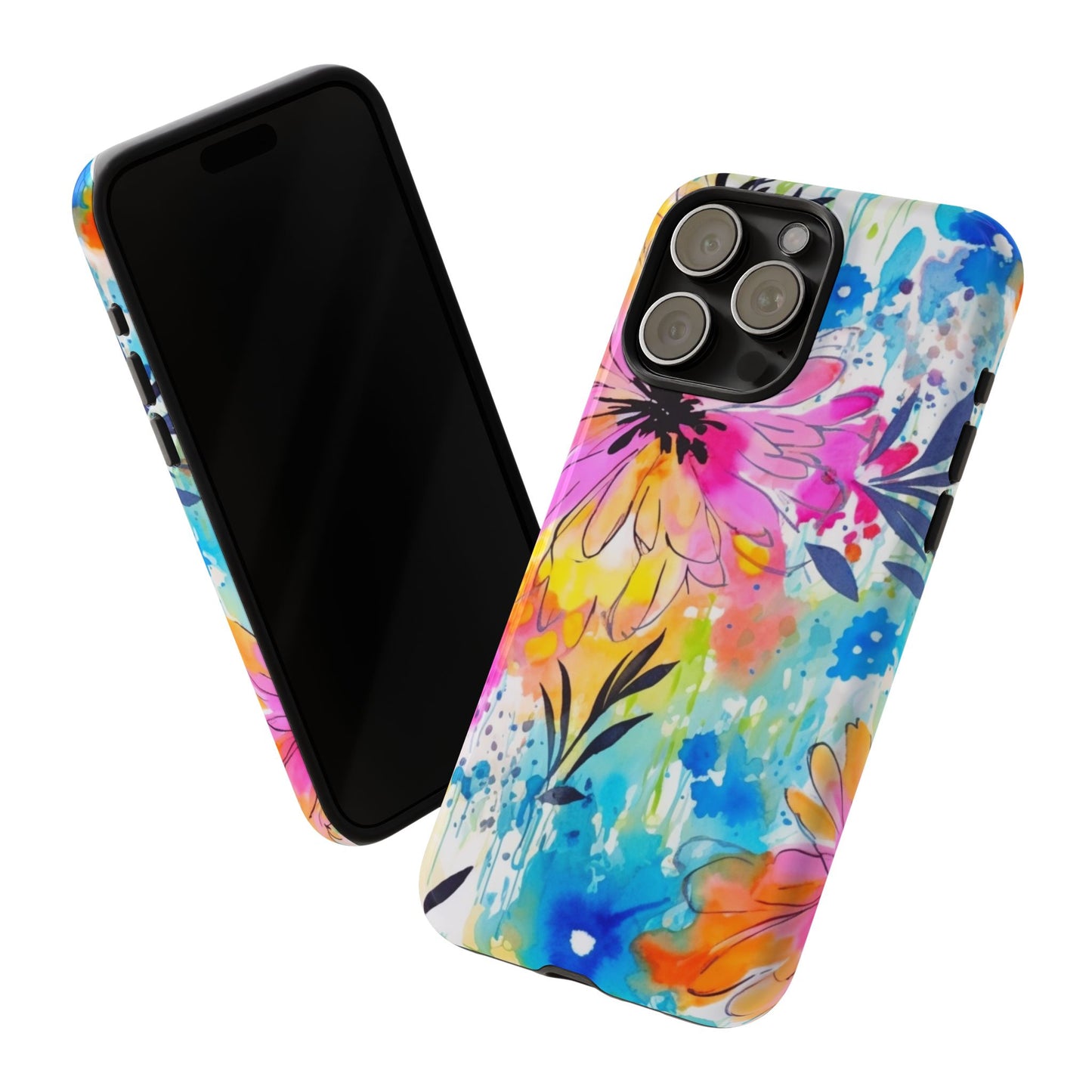 Abstract Watercolor Bloom Phone Case – Expressive & Vibrant