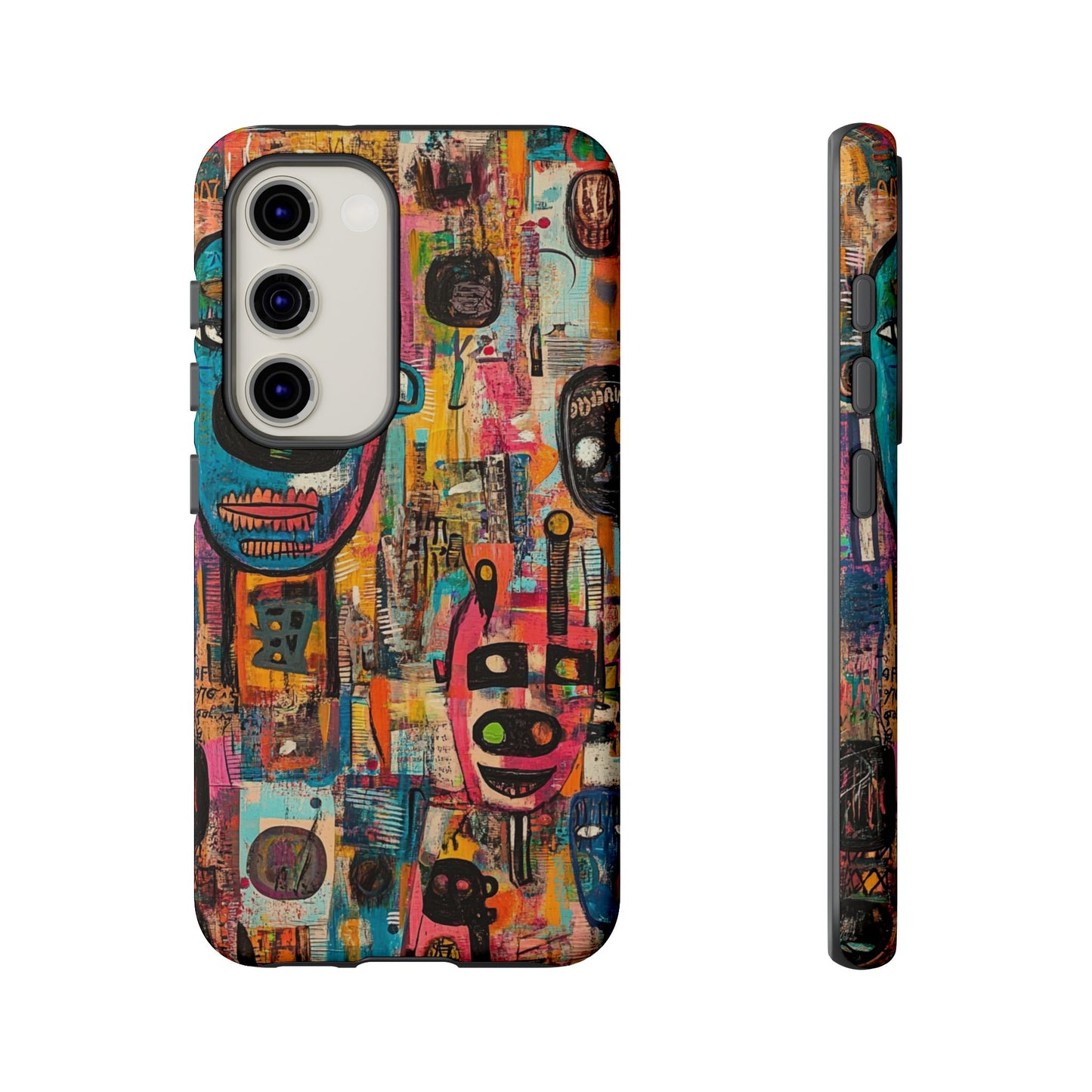 Abstract Basquiat Phone Case – Artistic Phone Protector – Bold, Graffiti-Inspired Street Art Cover - iPhone, Samsung & Google Pixel Cover - Artistic Painting Case, Art Lover Gift