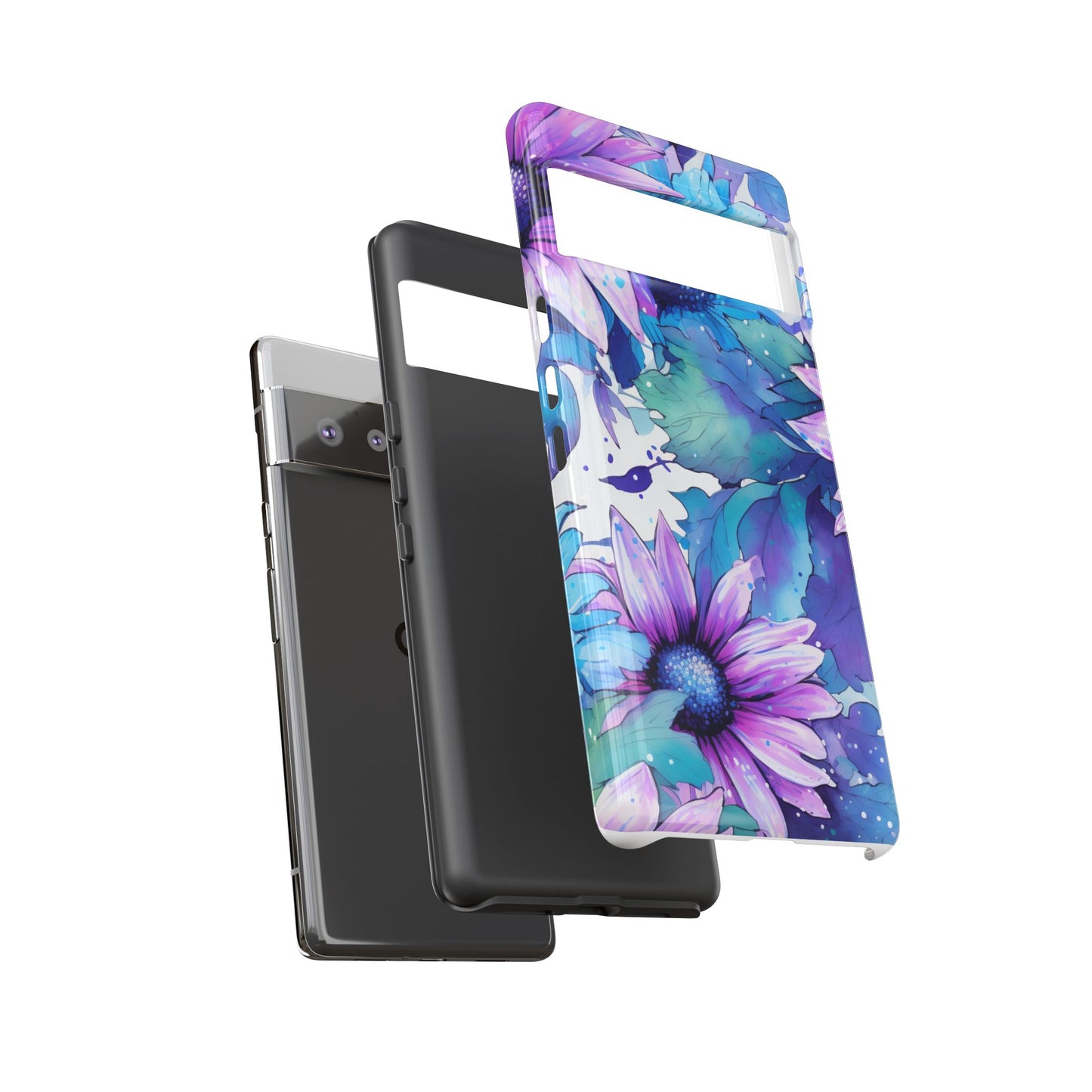 Dreamy Blue & Purple Floral Watercolor Mobile Case
