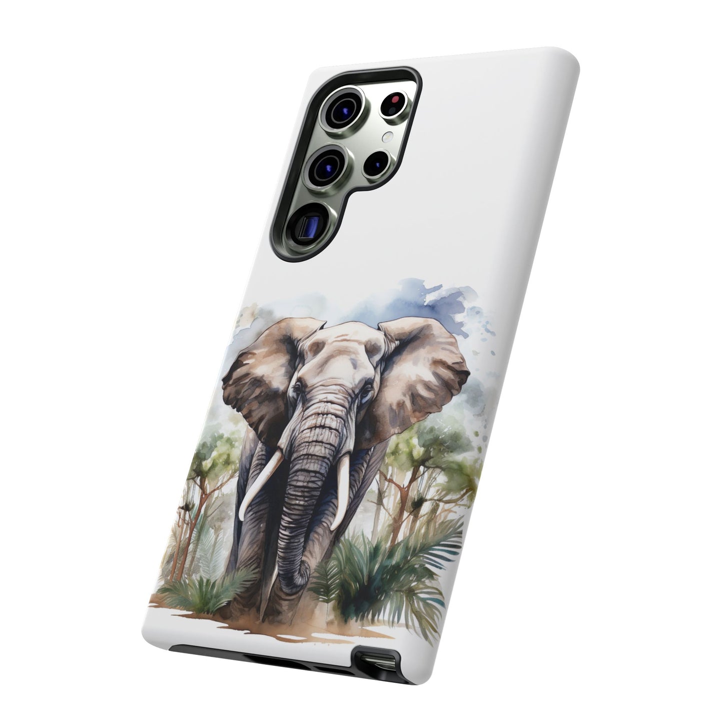 Majestic Watercolor Elephant Mobile Cover – Artistic Wildlife Design