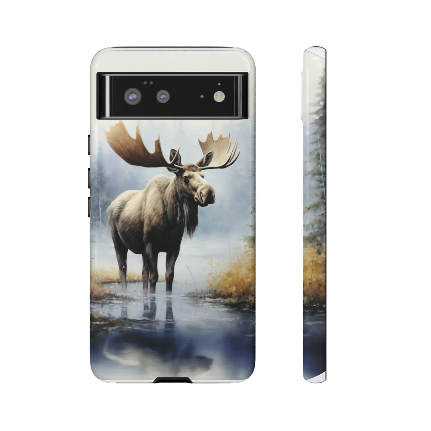Majestic Moose Print Phone Case β Durable & Stylish Wildlife Design - iPhone, Samsung & Google Pixel Cover - Artistic Elk Phone Case, Animal Lover Gift