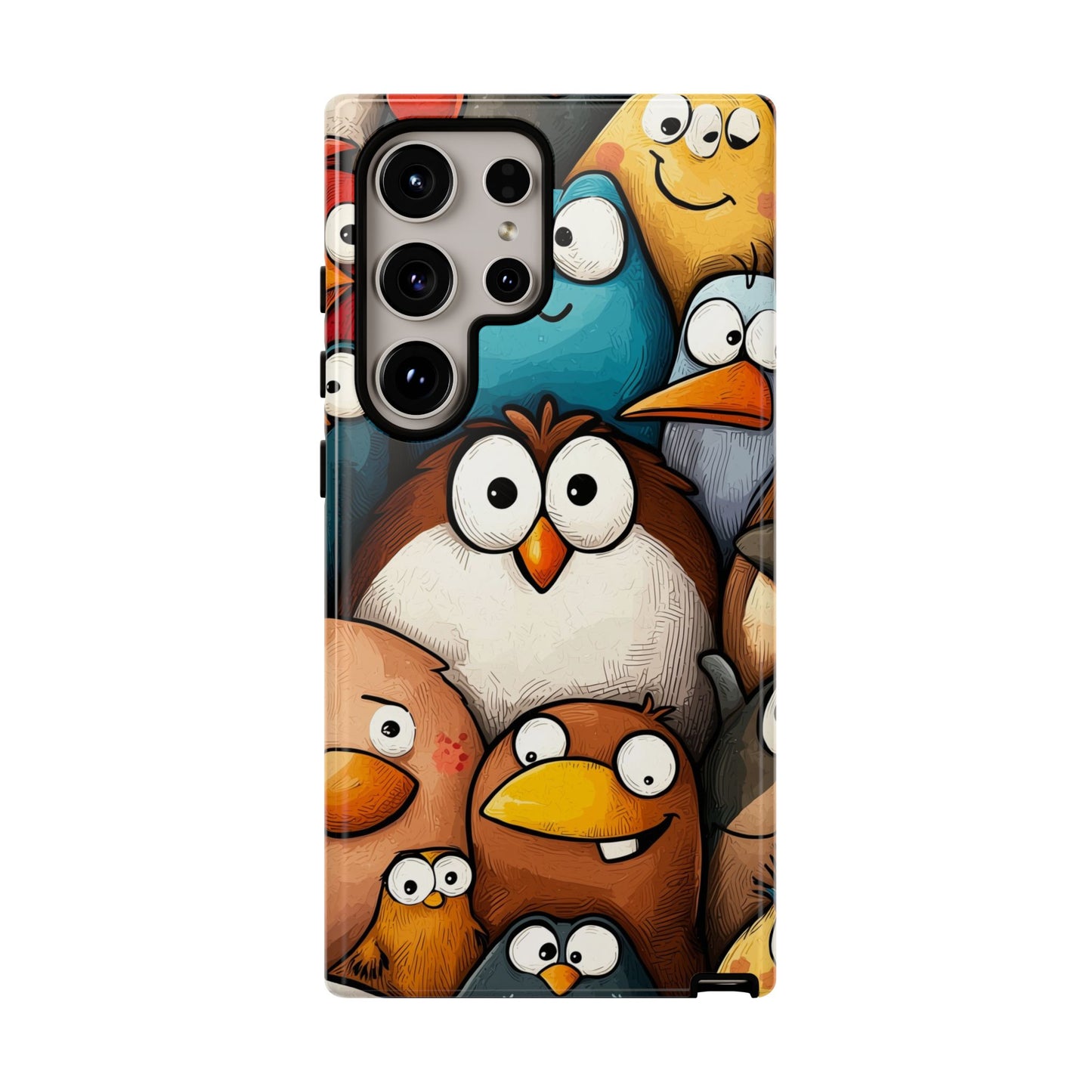 Quirky Bird Squad Anime Phone Case for iPhone, Samsung, Google Pixel