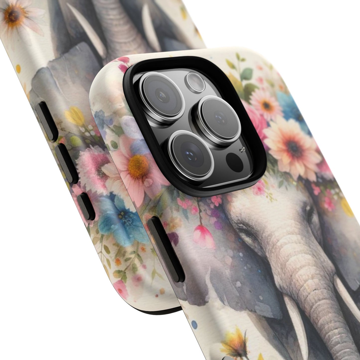 Watercolor Floral Elephant Mobile Cover – Dreamy Artistic Design