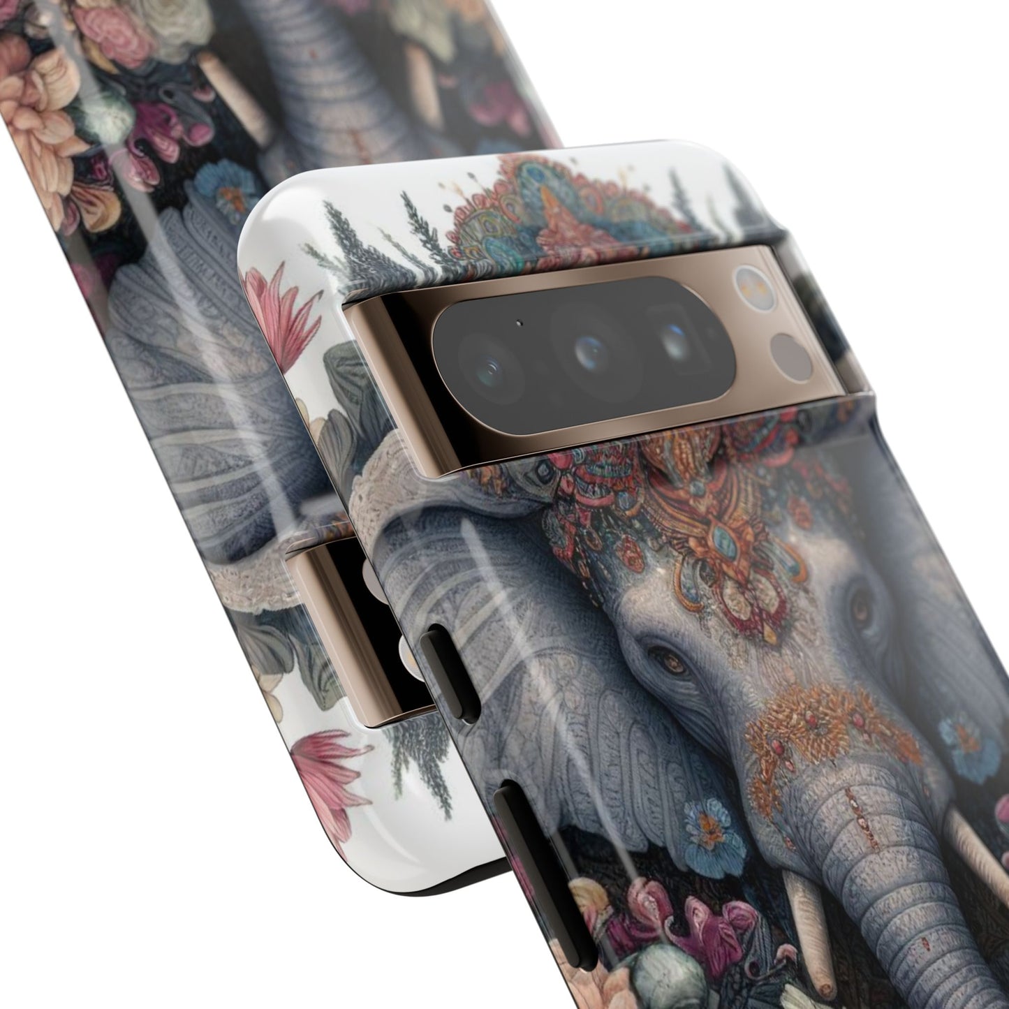 Regal Ornate Elephant Mobile Cover – Majestic Bohemian Art