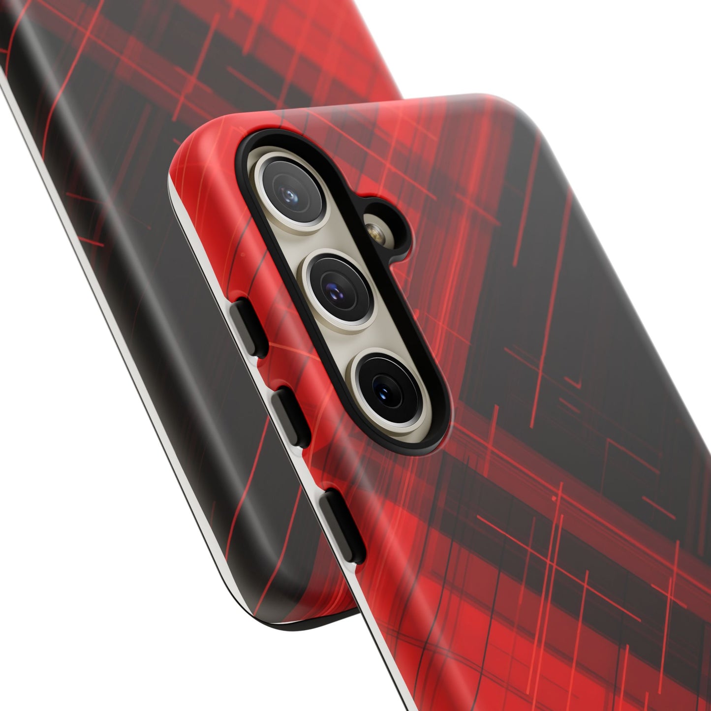 Abstract Red and Black Geometric Pattern