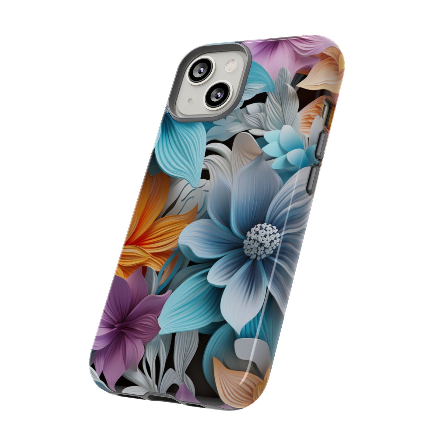 Elegant 3D Floral Bloom Mobile Case – Vivid & Artistic