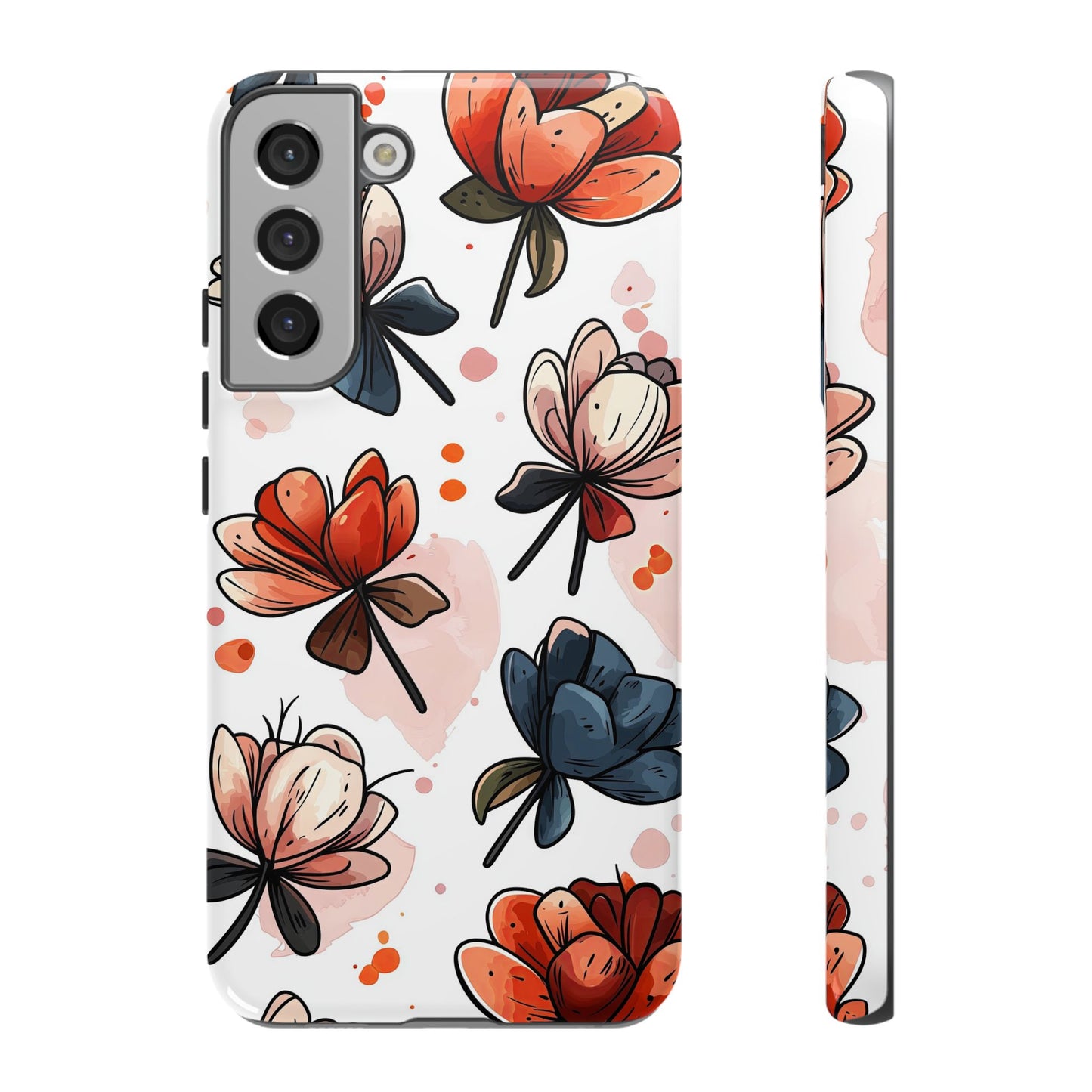 Bold Bloom Watercolor Floral Phone Case for iPhone, Samsung & Google Pixel | Artistic Flower Pattern