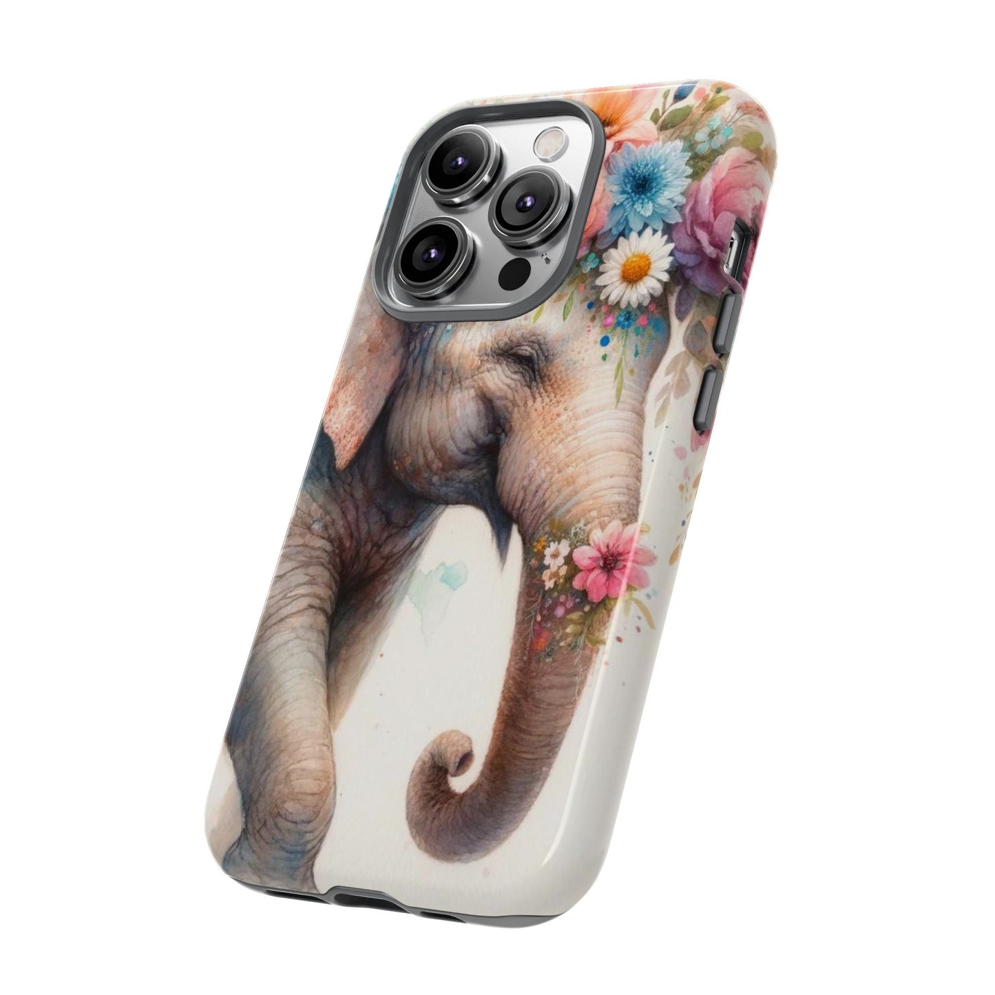 Joyful Floral Elephant Mobile Cover – Whimsical Watercolor Art