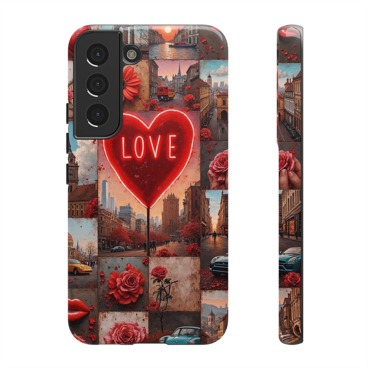 Neon Love Heart & Rose Phone Case