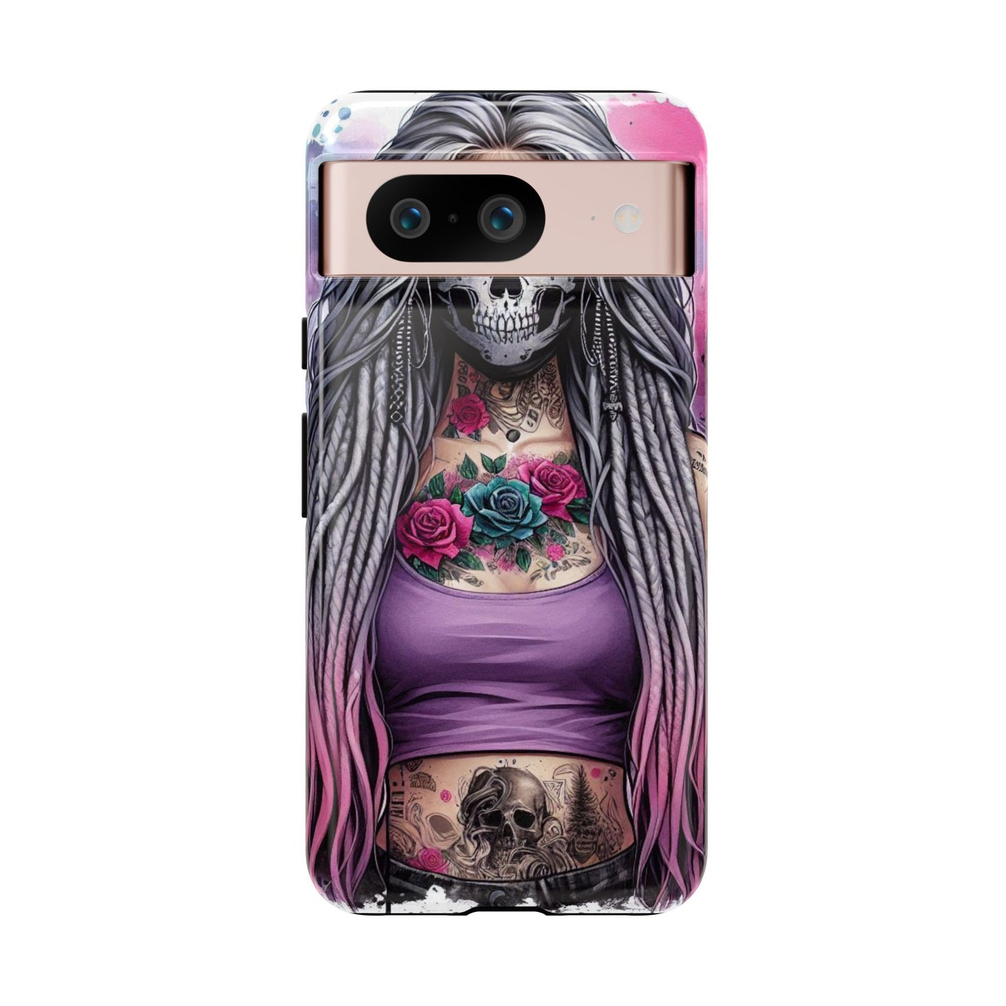 Shadow Rebel – Gothic Dreadlocks & Skull Mask Mobile Cover
