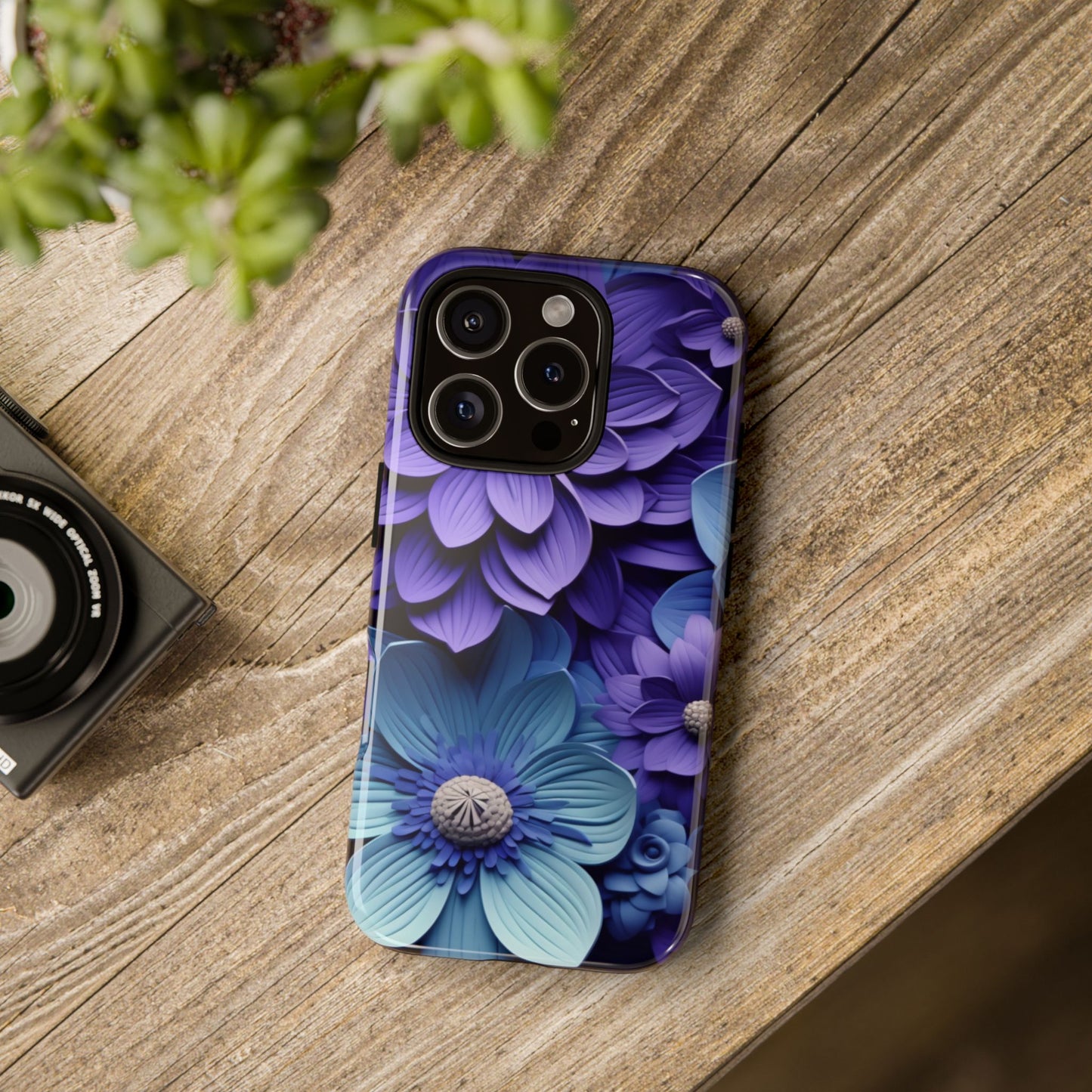 Royal Blue Floral Phone Case – Elegant & Luxurious Design