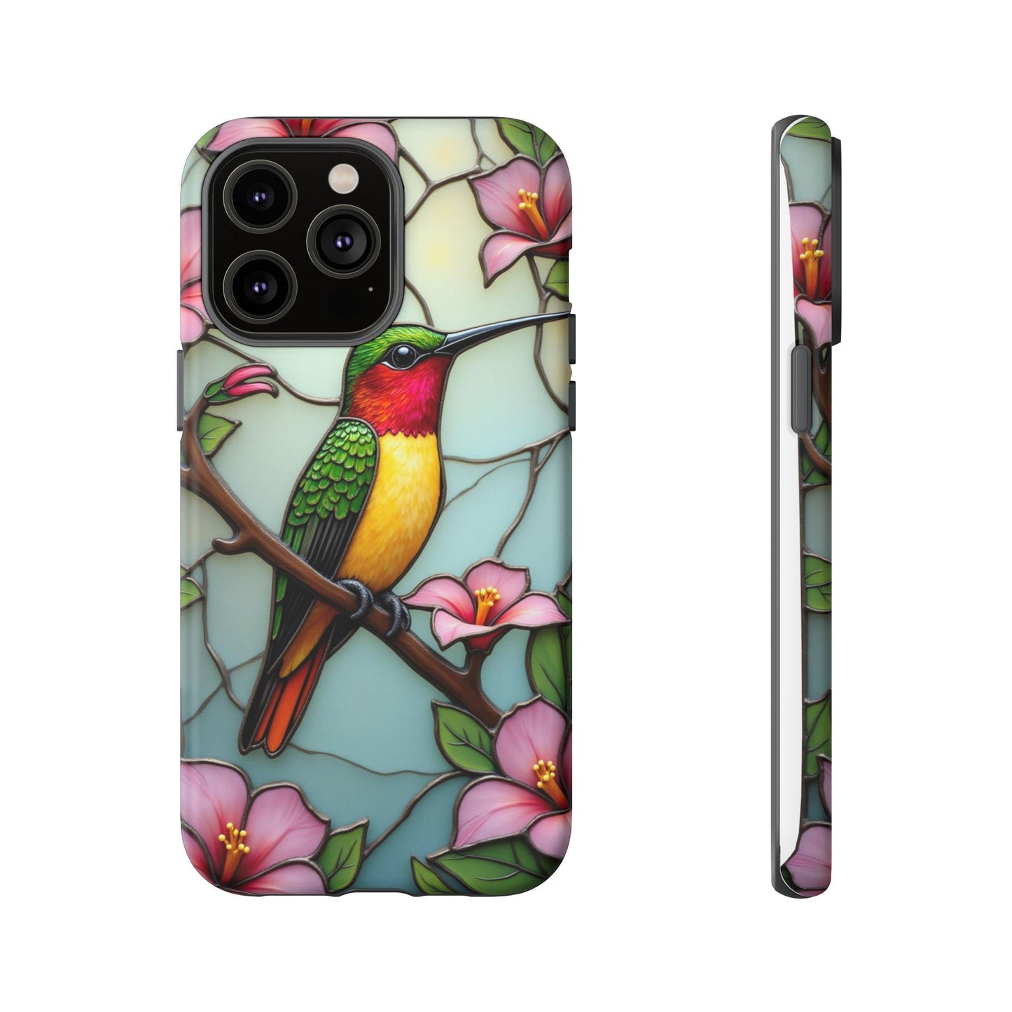 Elegant Hummingbird with Floral Mosaic | Artistic Nature Design