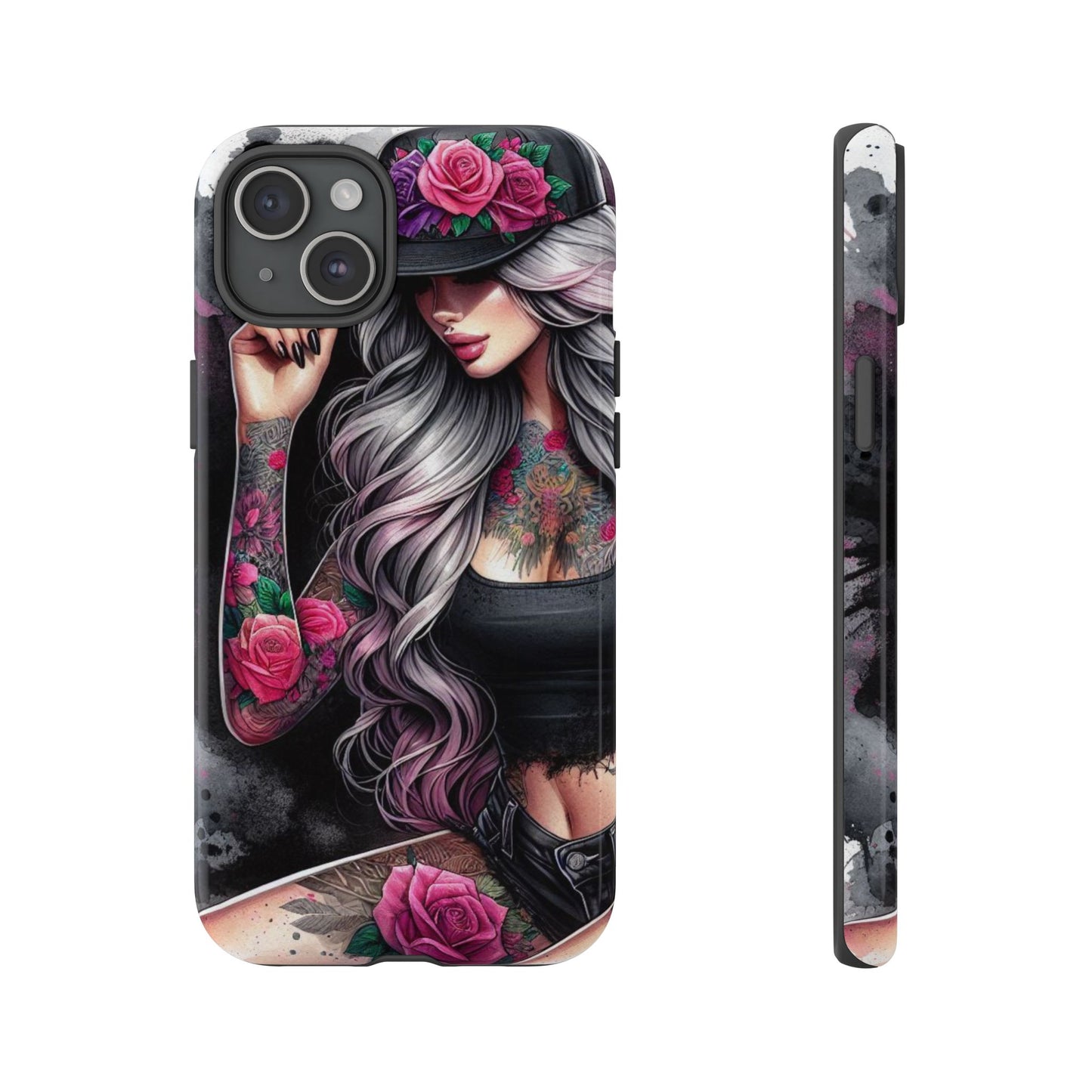 Ink & Roses – Edgy Floral Rebel Mobile Cover