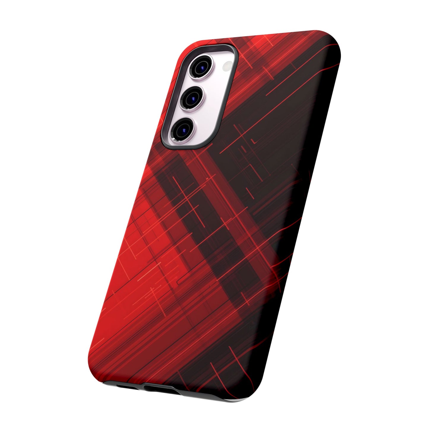 Abstract Red and Black Geometric Pattern