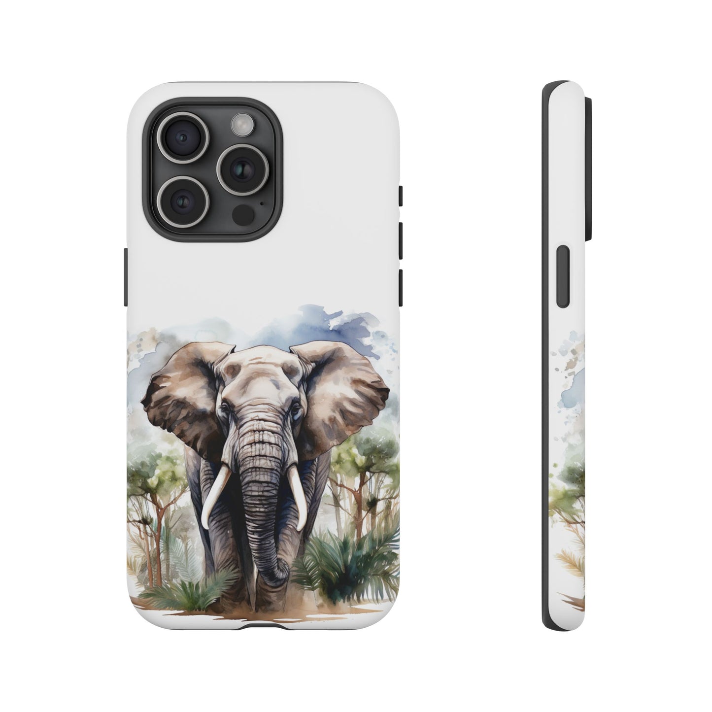 Majestic Watercolor Elephant Mobile Cover – Artistic Wildlife Design