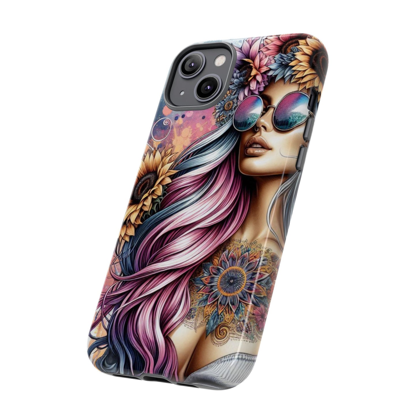 Bohemian Sunflower Queen – Retro Floral Fantasy Mobile Cover