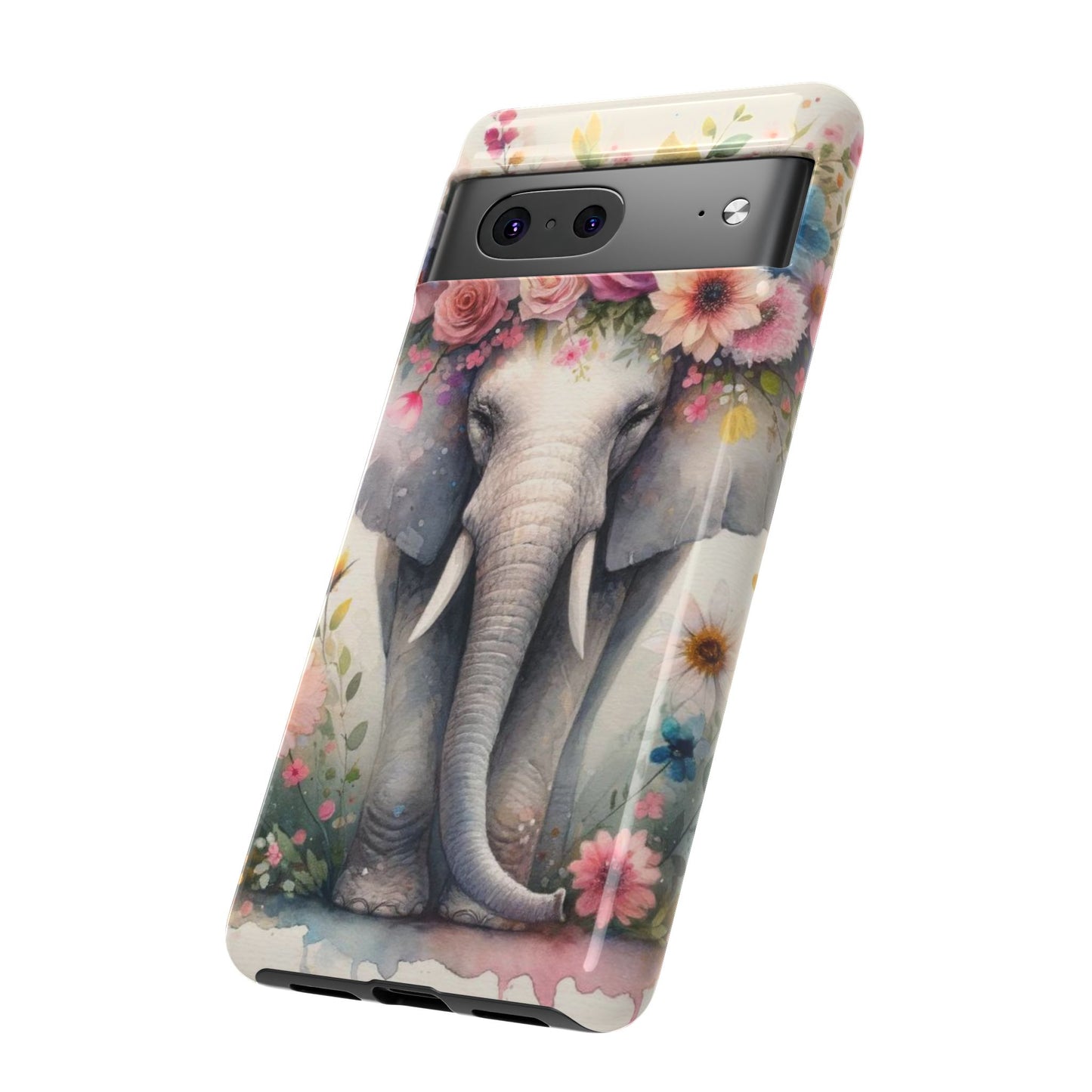 Watercolor Floral Elephant Mobile Cover – Dreamy Artistic Design