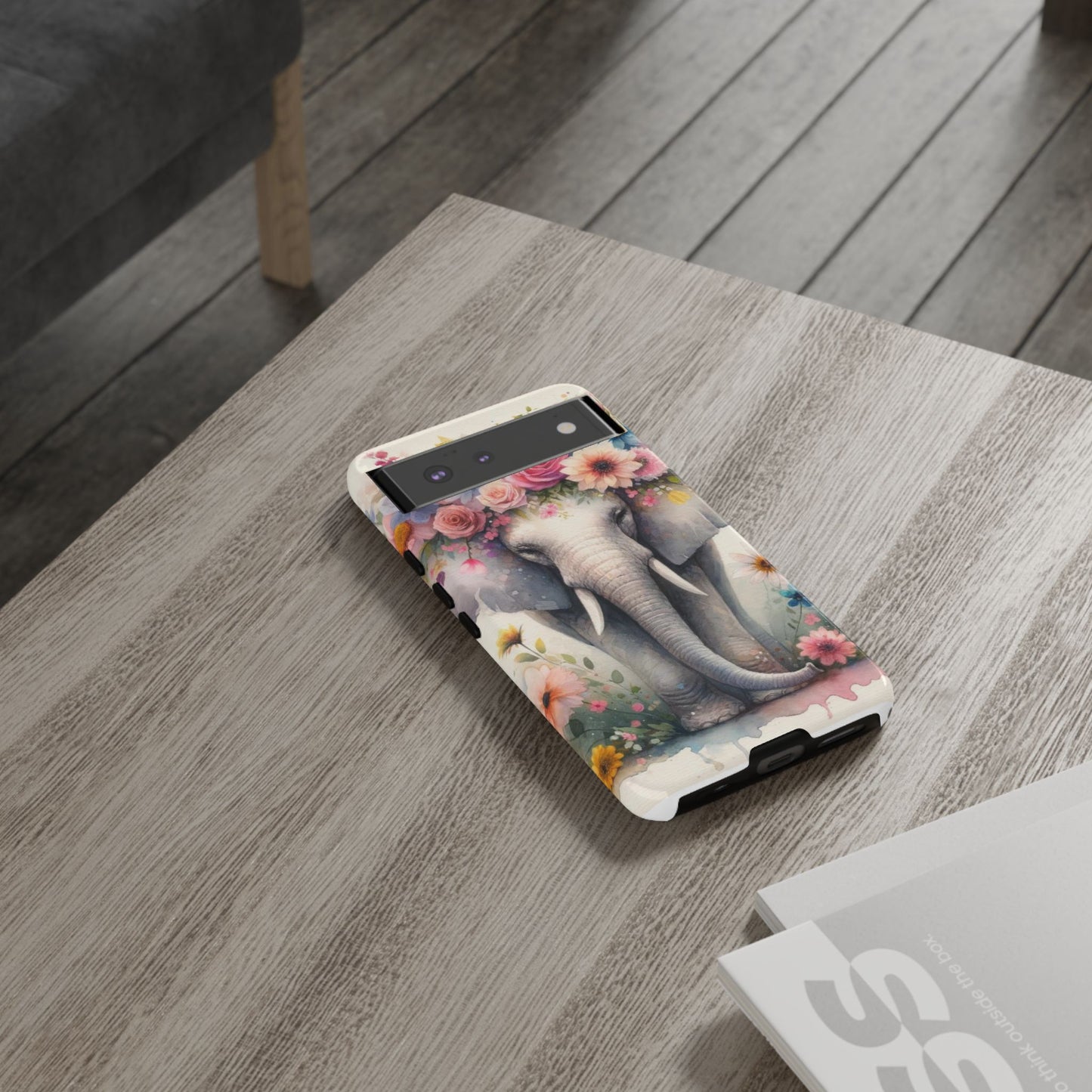 Watercolor Floral Elephant Mobile Cover – Dreamy Artistic Design