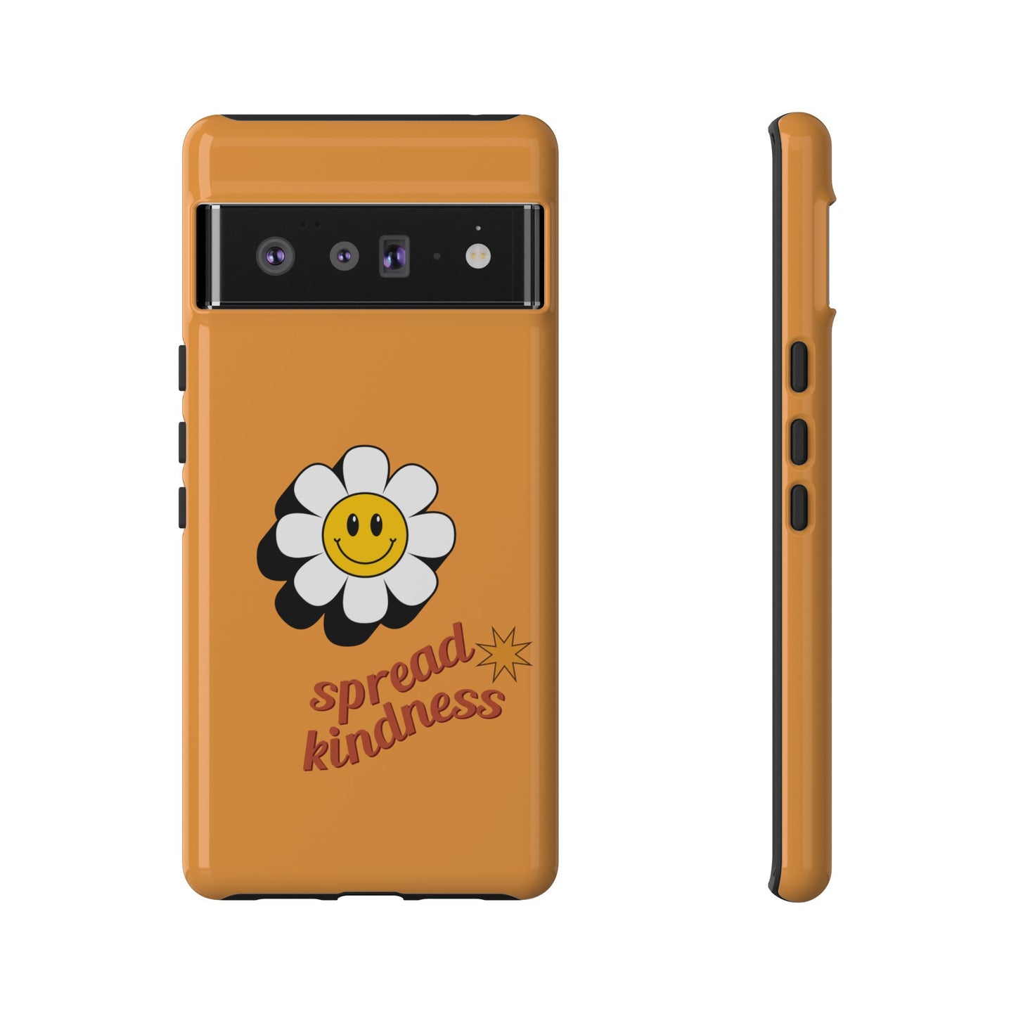 Retro White Flower "Spread Kindness" Phone Case – Vintage Aesthetic for iPhone, Samsung & Google Pixel