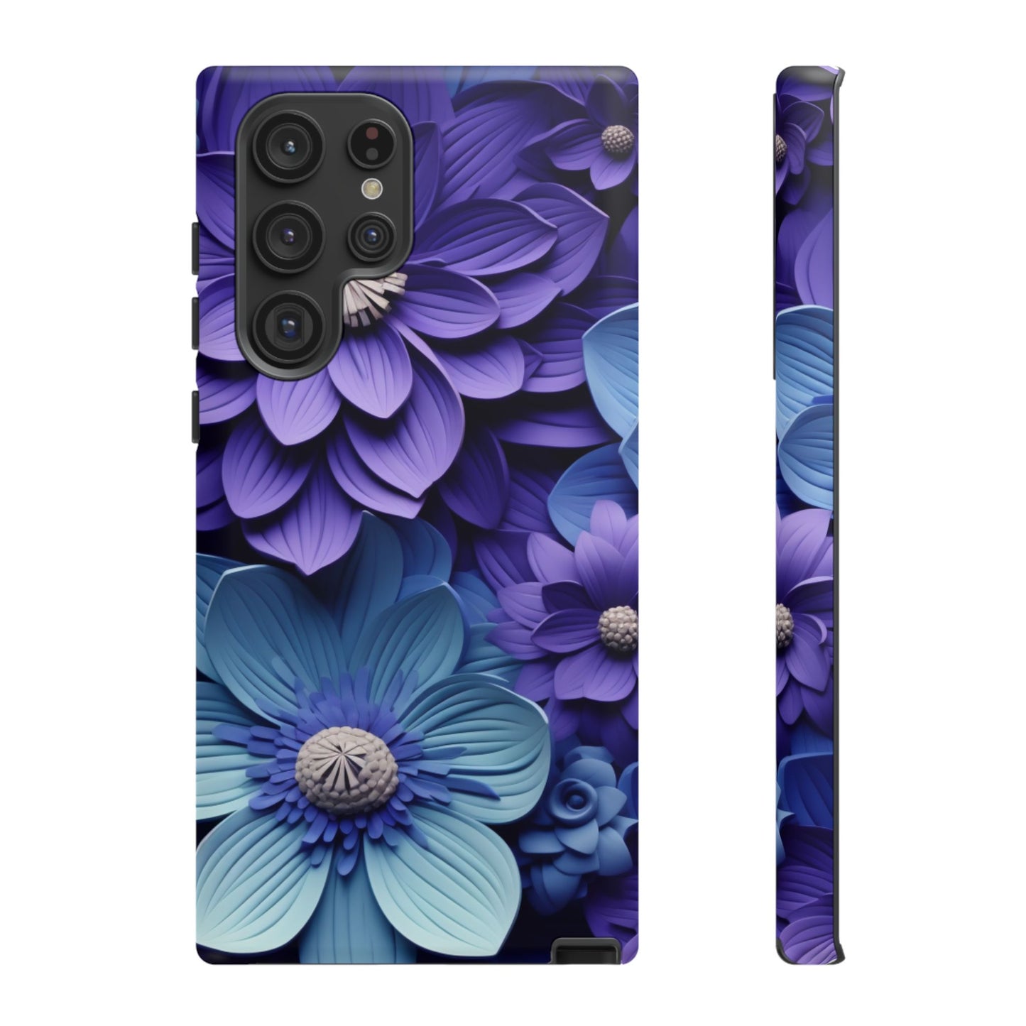 Royal Blue Floral Phone Case – Elegant & Luxurious Design