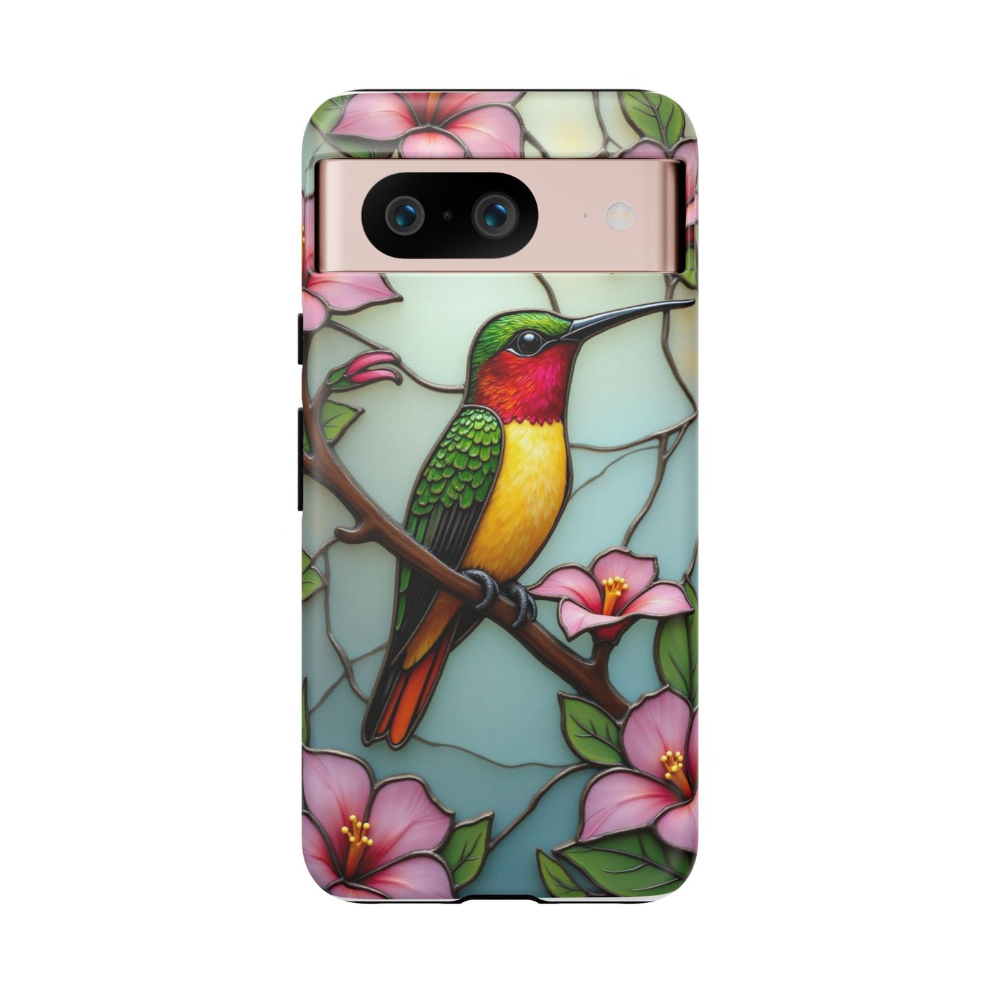 Elegant Hummingbird with Floral Mosaic | Artistic Nature Design