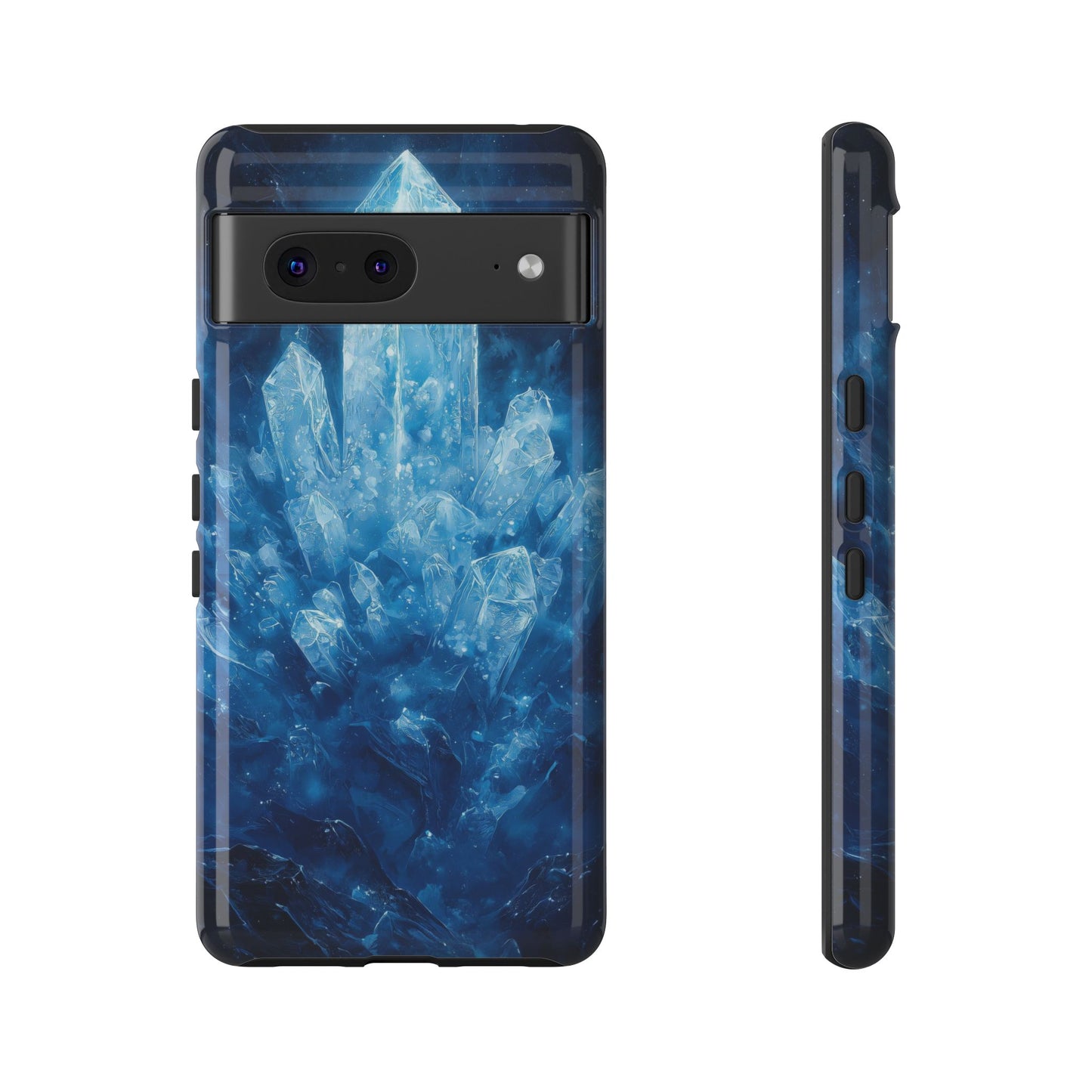 Cosmic Ice Crystal Matching Couple Phone Case – A Dazzling Duo for iPhone, Samsung & Google Pixel