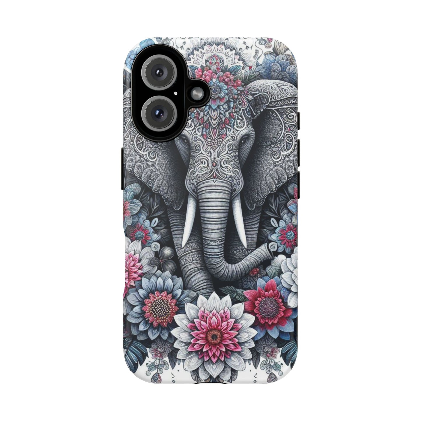 Regal Mandala Elephant Mobile Cover – Ornate Floral Art