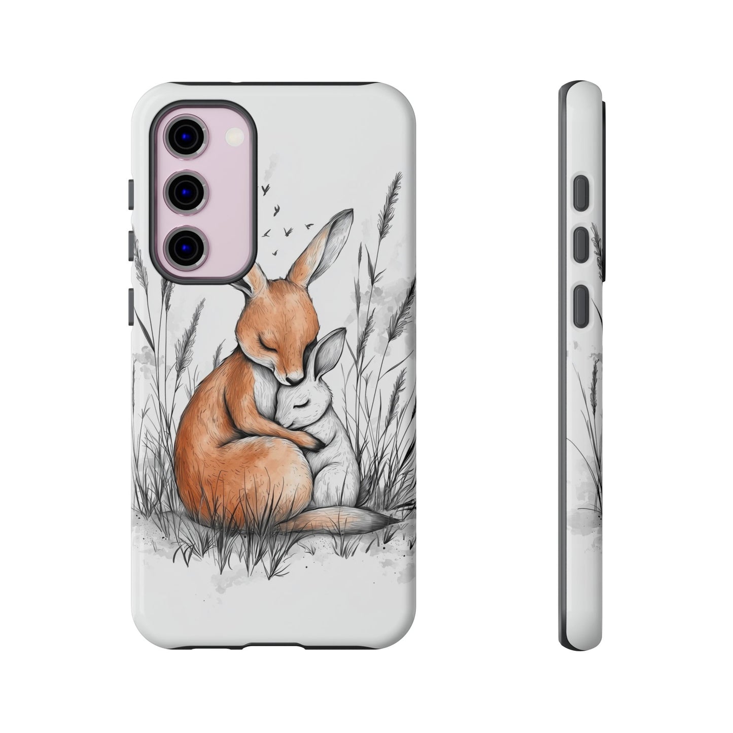 Bunny Embrace: Watercolor Woodland Hug Phone Case for iPhone, Samsung & Pixel